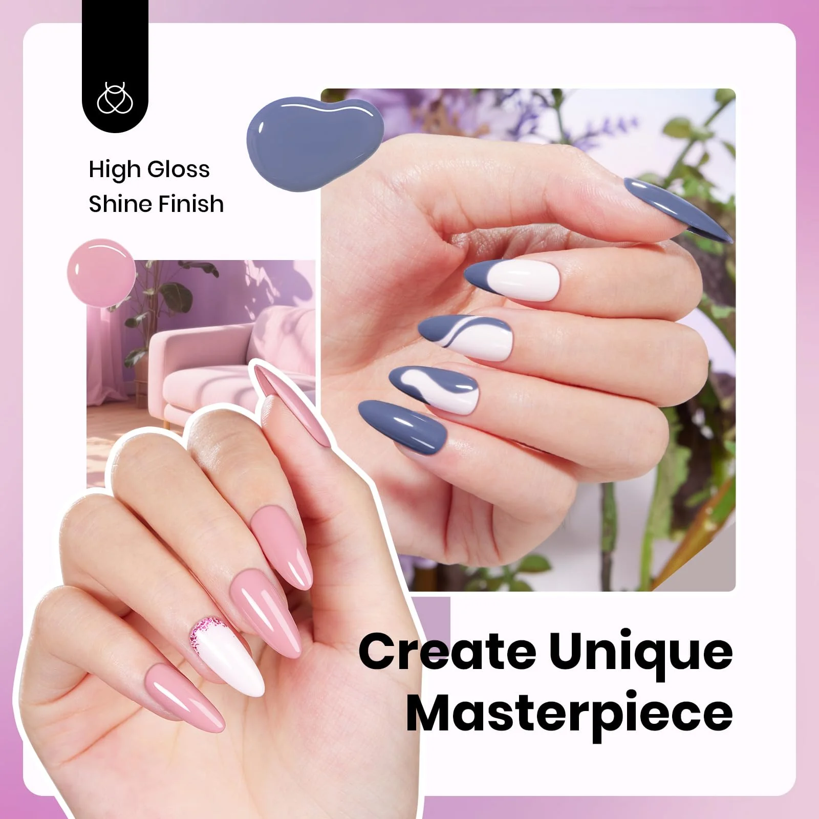 Serene Afternoon Spring Nails - Hema Free Colorful Bottle 6 Color Each 15ml Gel Polish - Image 4