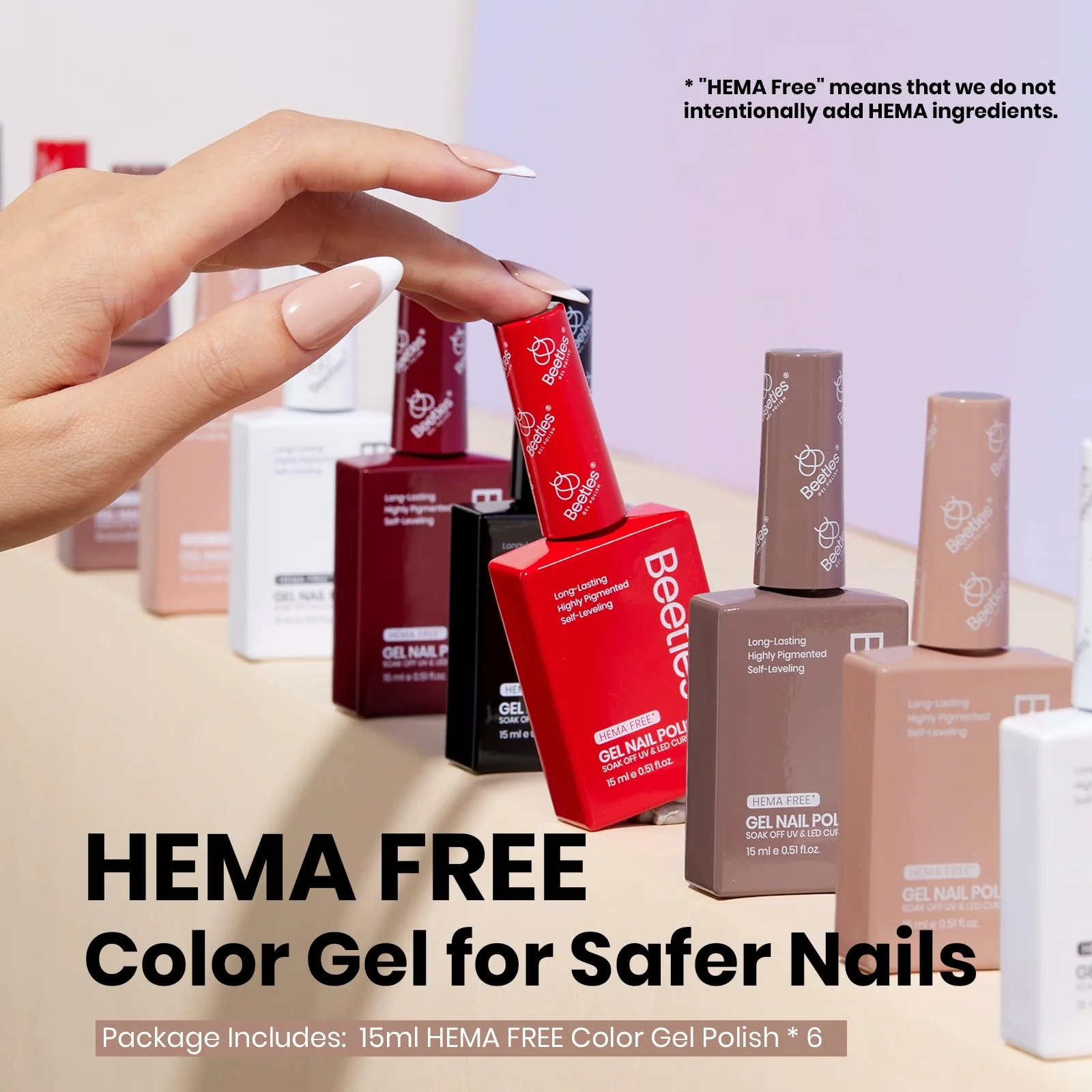 Hema Free Soft Classics Winter Nails - Colorful Bottle 6 Color Each 15ml Gel Polish - Image 2