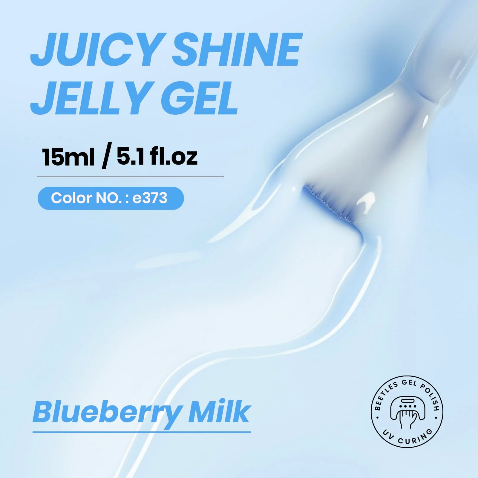 7.5ML Blueberry Milk Jelly Spring Nails Sheer Blue Gel Nail Polish - Image 2