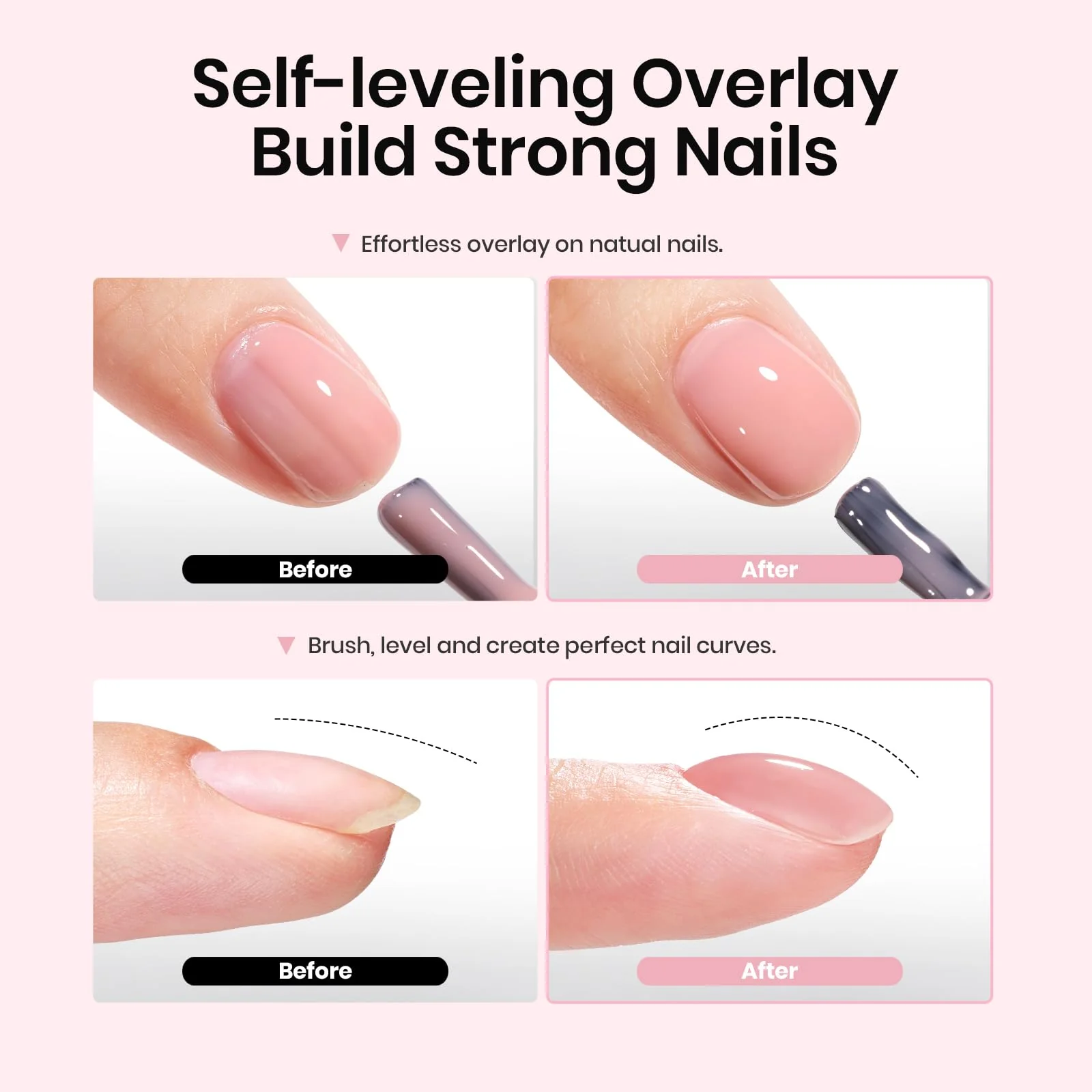 7.5ml Each 6pcs Colors Gel Spring Nails Sheer Bliss Rubber Base Builder Nail Gel Set - Image 4