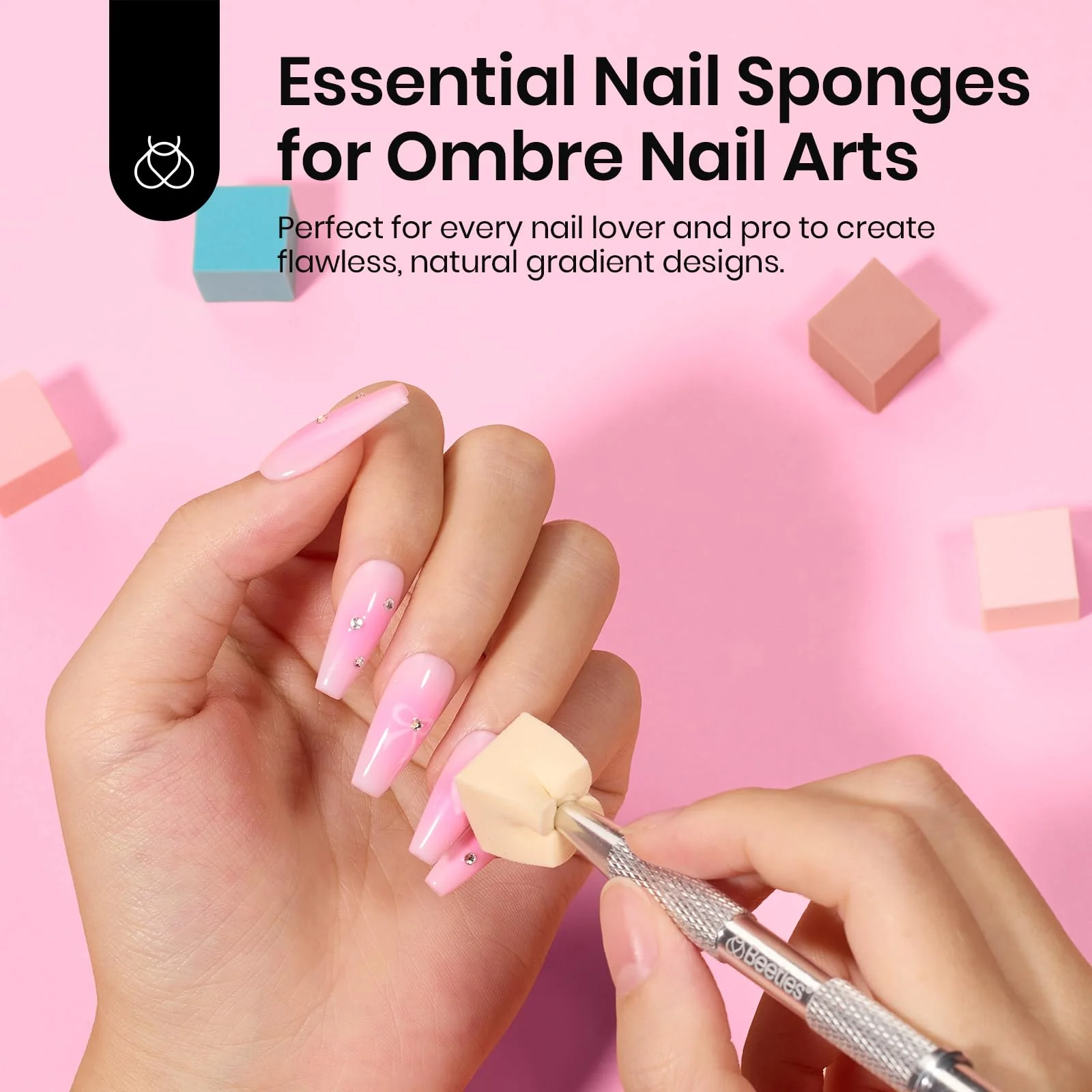 Beetles 88pcs Soft Nail Sponges for Ombre Gradient with Grabbing Pen Tool - Image 3