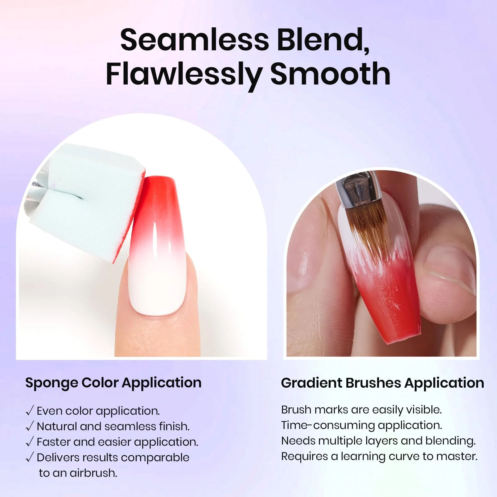 Beetles 88pcs Soft Nail Sponges for Ombre Gradient with Grabbing Pen Tool - Image 4
