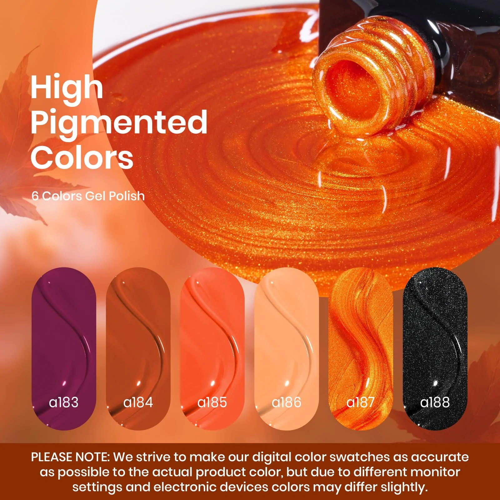 Autumn Leaves - 6 Colors Fall Gel Polish Set - Image 3
