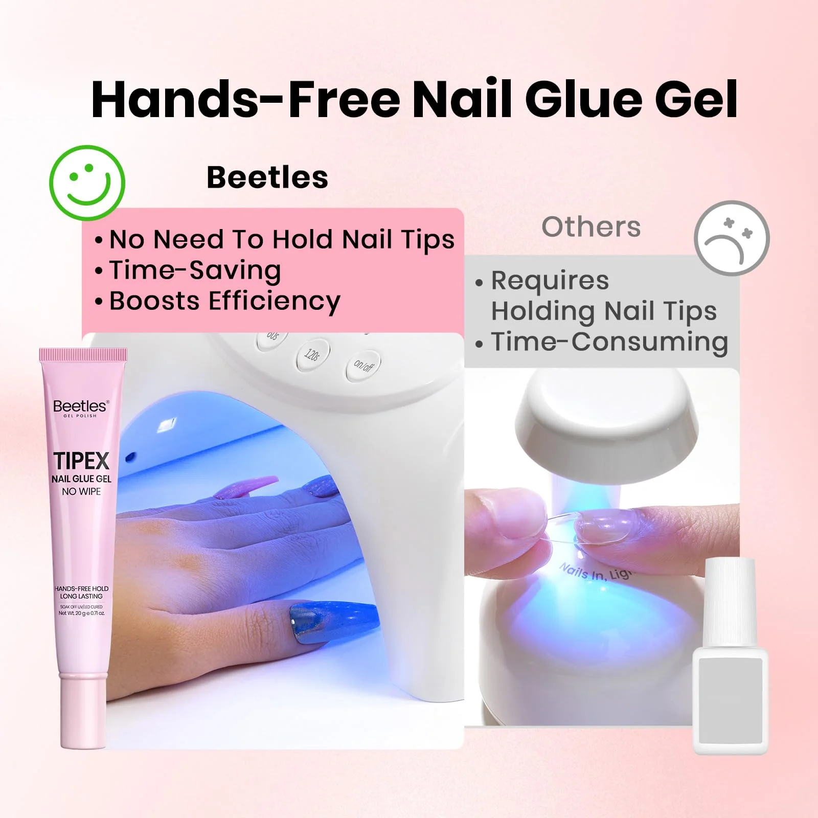 Beetles 20g Tipex Nail Glue Gel, No Wipe & No-Need-to-Hold, Designed for Tipex Instant Apex Nail Tips - Image 4