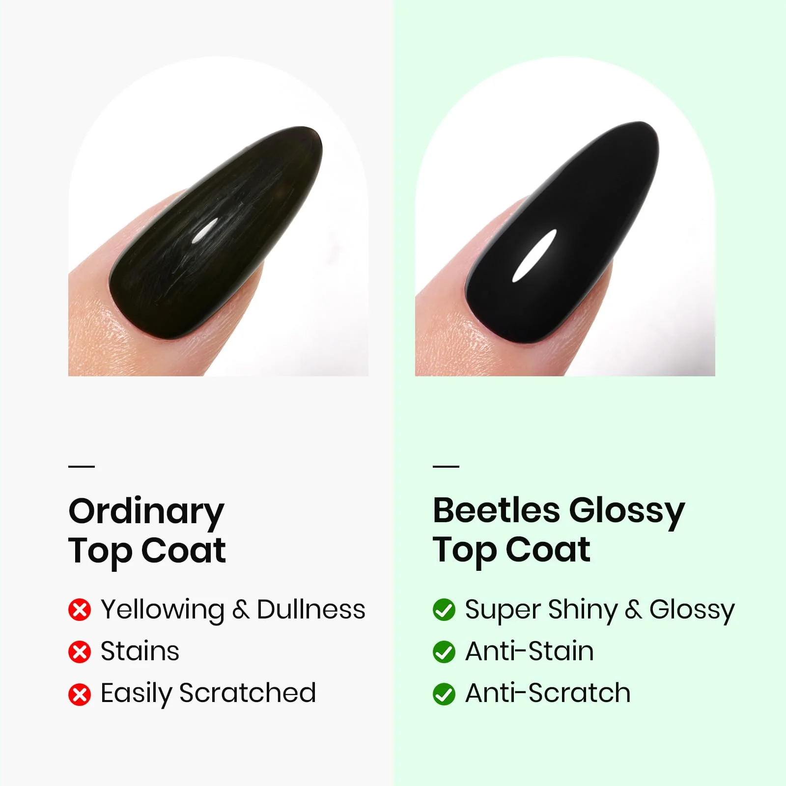 Beetles 2Pcs 15ml Gel Base and Top Coat Set - Upgrade No Wipe Extra Glossy Top Coat Finish for Gel Nail Polish - Image 3