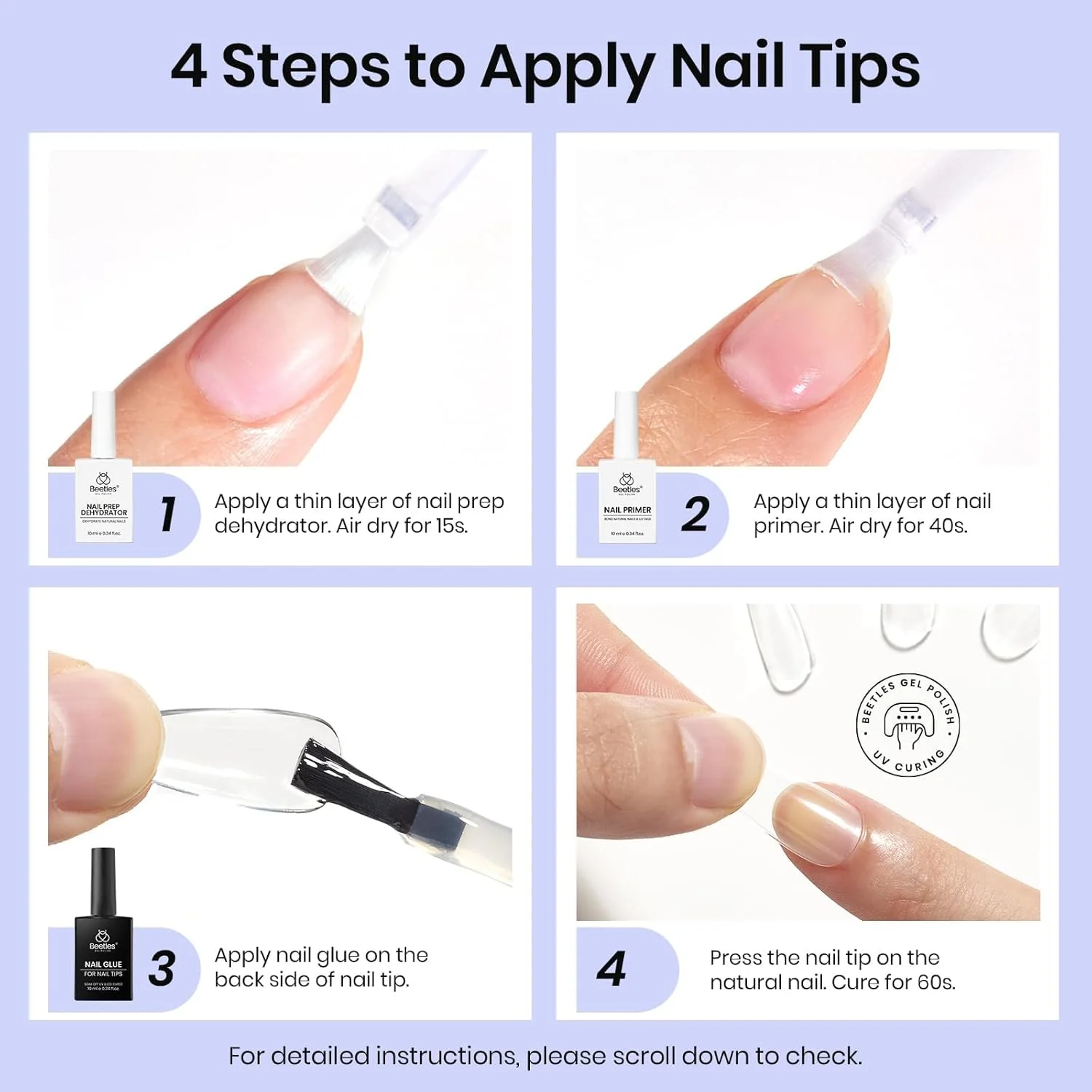 Beetles 3Pcs 15ML Gel Nail Glue Nail Dehydrator and Primer - Image 8