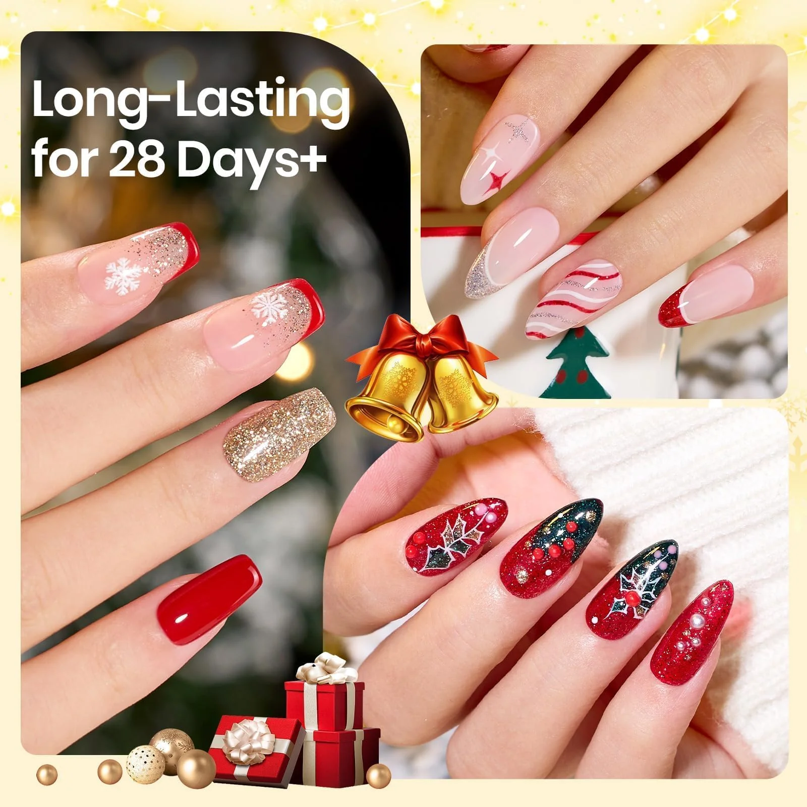 Beetles Christmas Limited Gel Nail Glue 2PCS 9 In 1 Gel Nail Glue Kit - Image 2