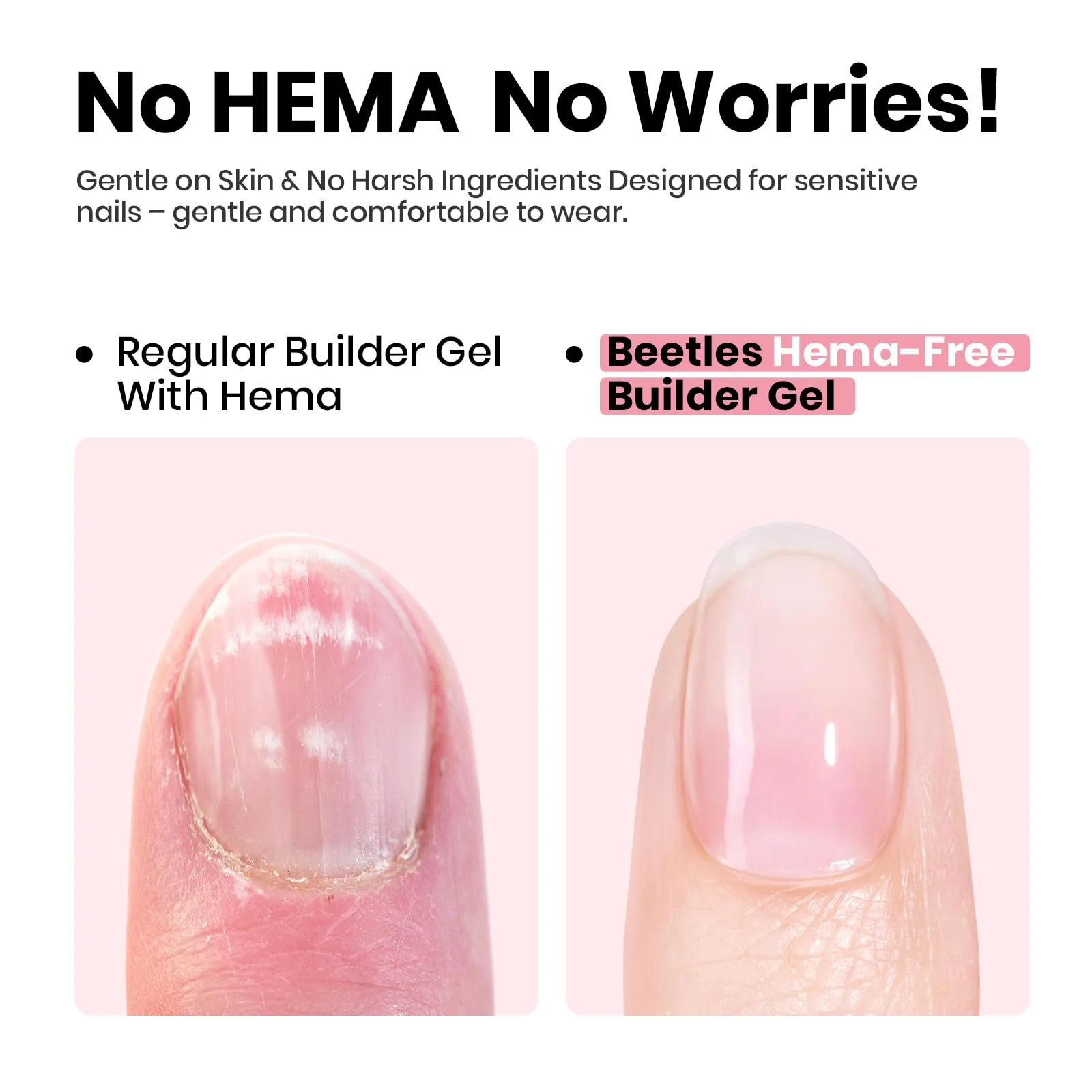Beetles Builder Gel HEMA Free-Lady with Dreams Glitter Pink 0.51 oz 8 in 1 Nail Thickening Strengthening Building Apex for Beginner DIY Salon at Home, Pink Builder Nail Gel, UV & LED Lamp Cured - Image 2