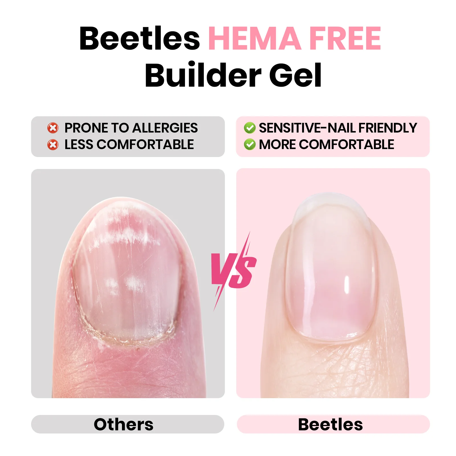 Beetles Builder Gel HEMA-Free,Nail Protection Trio Set 3 Pcs 8 in 1 Nail Strengthening Apex Building Extension for Beginner DIY Salon at Home,Clear Gel Builder with Base & Top Coat,UV & LED Cured - Image 2