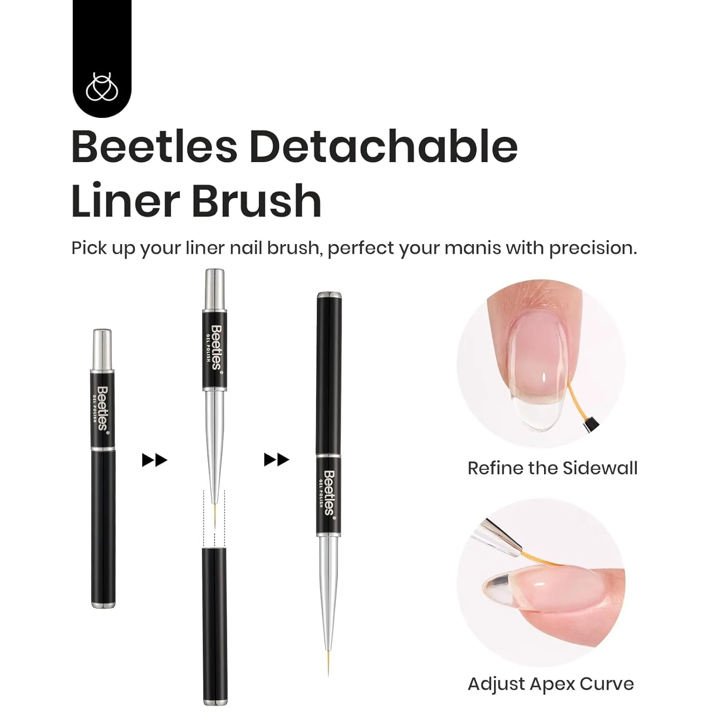 Beetles Builder Gel Kit-Dew Glow 2Pcs 0.51oz 8 in 1 Nail Extension Building Nail Apex Strengthener for Thin Nails with Liner Brush DIY Salon at Home for Beginners,UV & LED Lamp Needed - Image 4