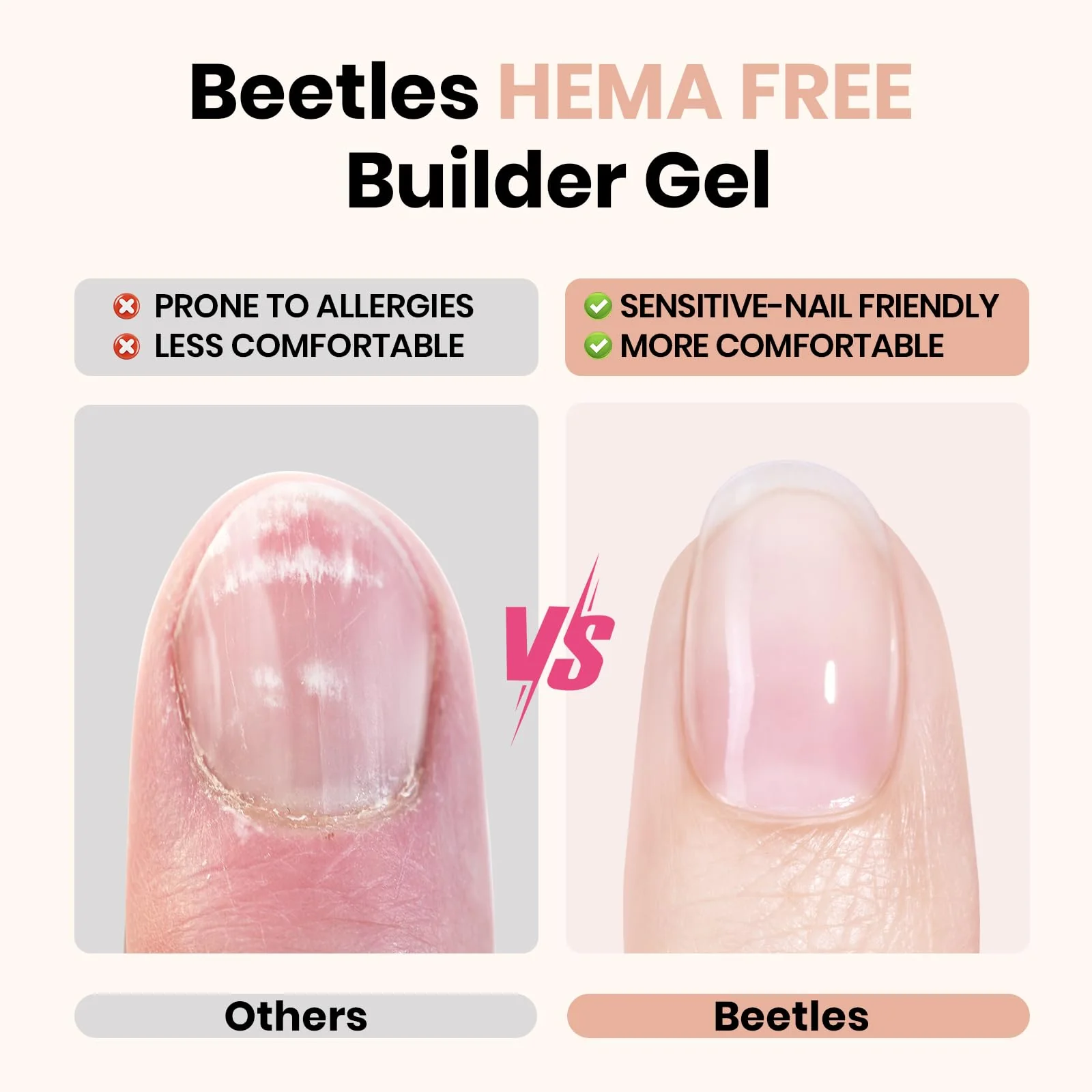 Beetles Builder Gel Spring Nails Kit HEMA Free & Handheld Nail Lamp - Image 2
