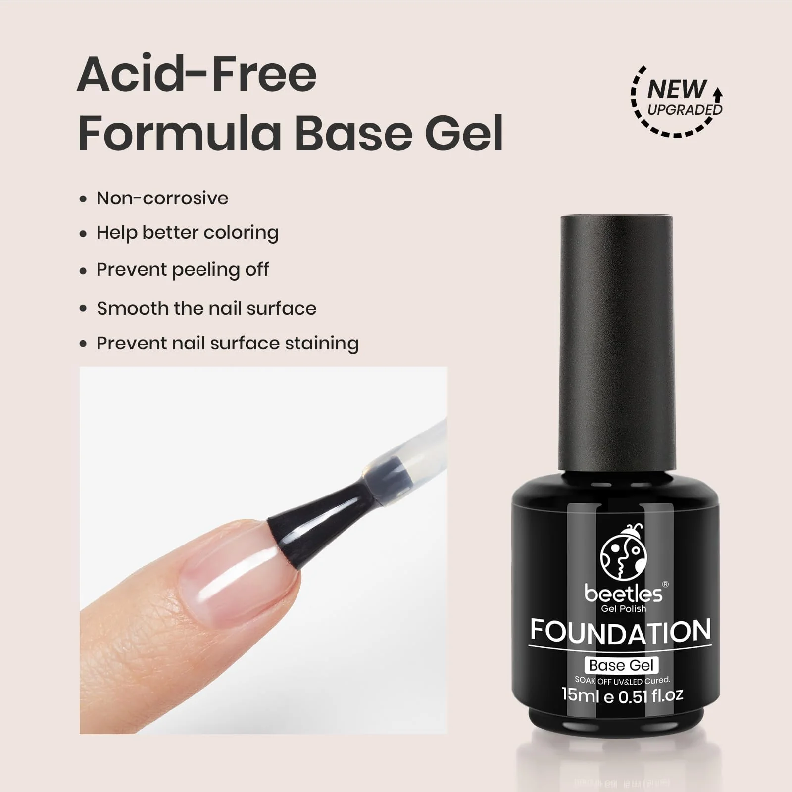 Beetles Gel Base Coat - 1Pcs 15ml Base Gel Nail Polish - Image 5