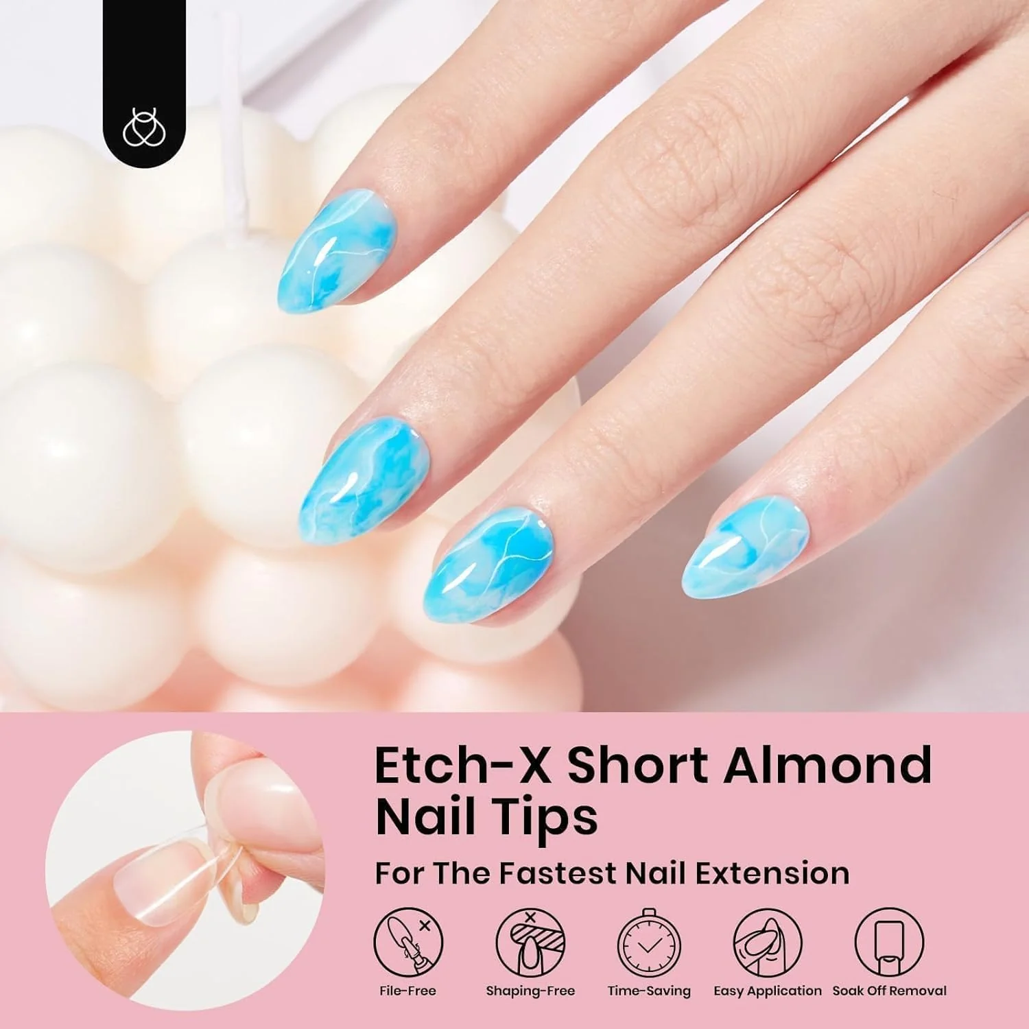Beetles Gel Nail Tips 12 Sizes 576Pcs Pre-shape Short Almond Tips - Image 4