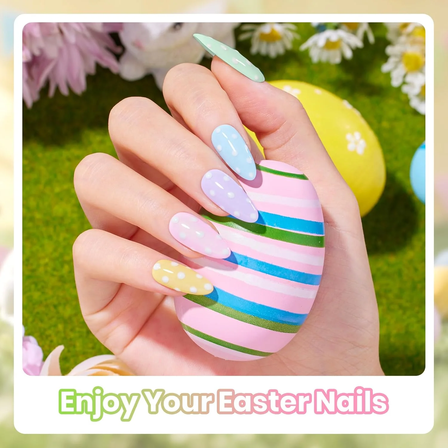 Easter Pastel Polka Dot - Spring Nails 6 Colors Set - Image 5