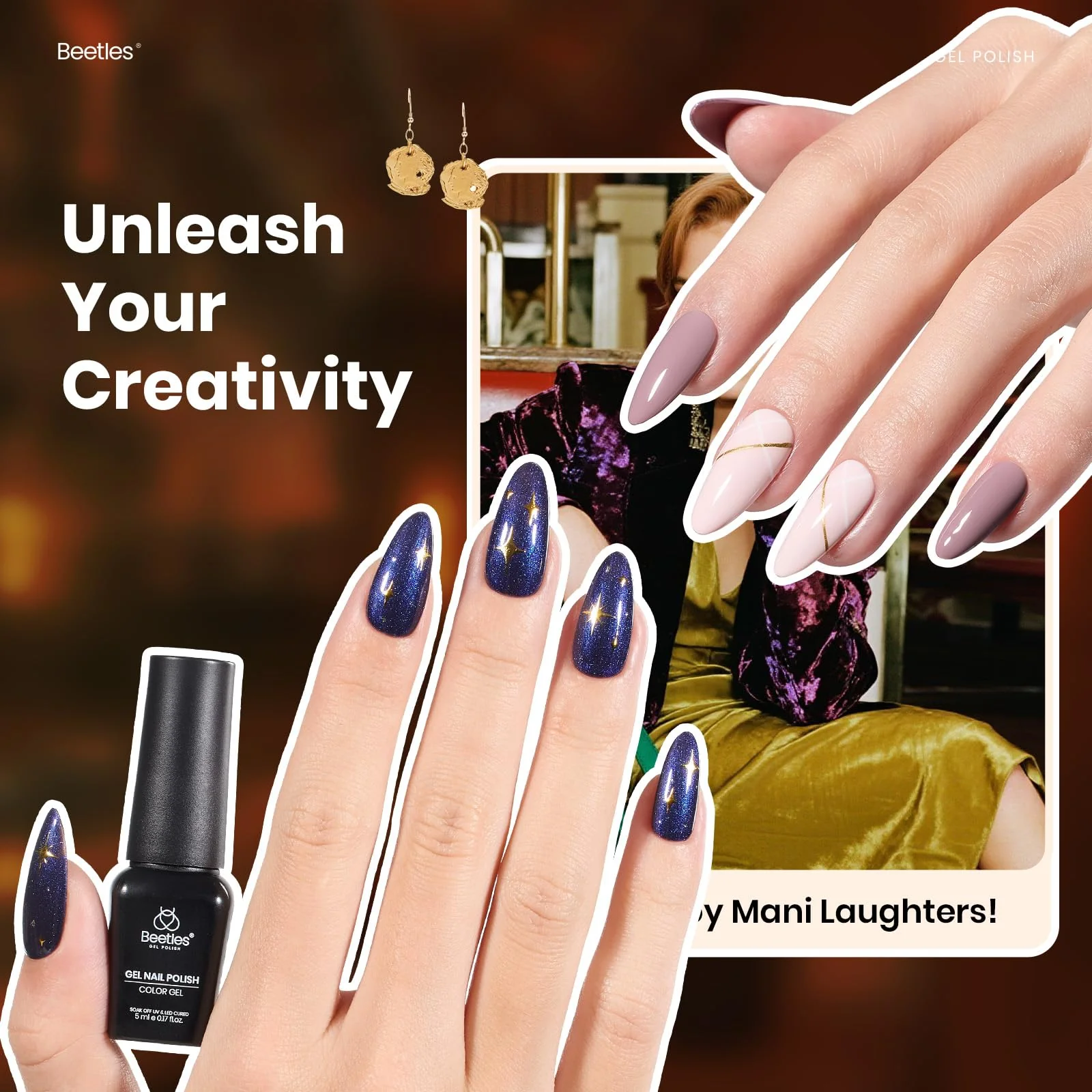 Beetles Gel Polish Gilded Veil collection Winter Nails - 33Pcs 25 Colors Black White Burgundy Blue Nude Grey Green Glitters Set - Image 4