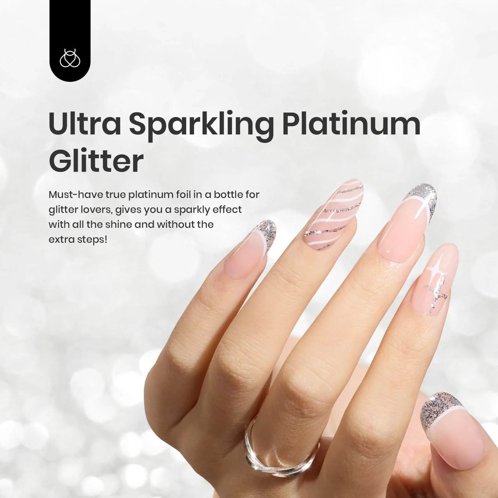 Beetles Gel Polish Reflective Silver Glitter Gel Polish 1pcs 7ml - Image 6