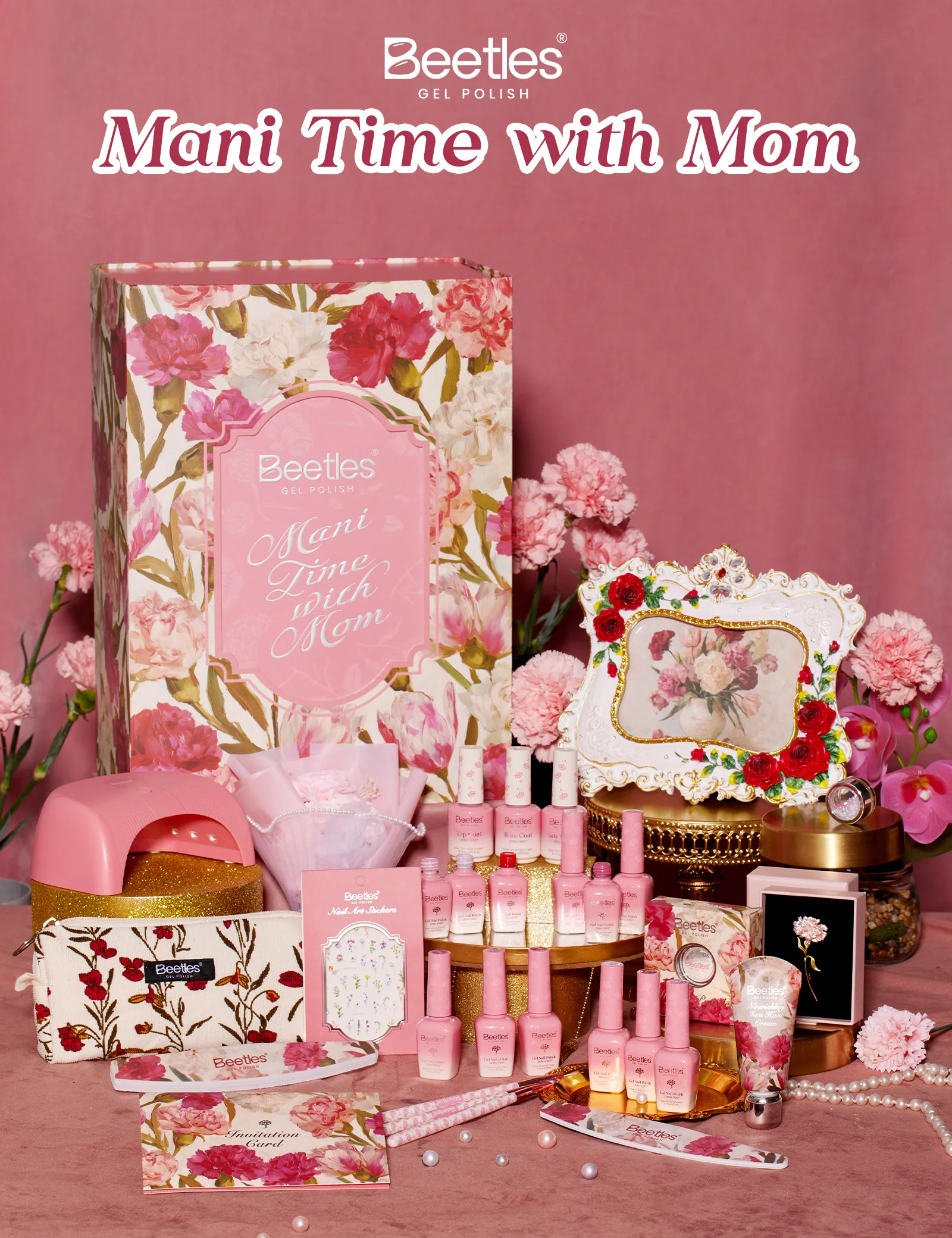 Beetles Mani Time with Mom Mother’s Day Gift Box-12 Gel Nail Polish Colors with Nail Lamp HEMA Free & TPO Free Complete Manicure Kit - Image 2