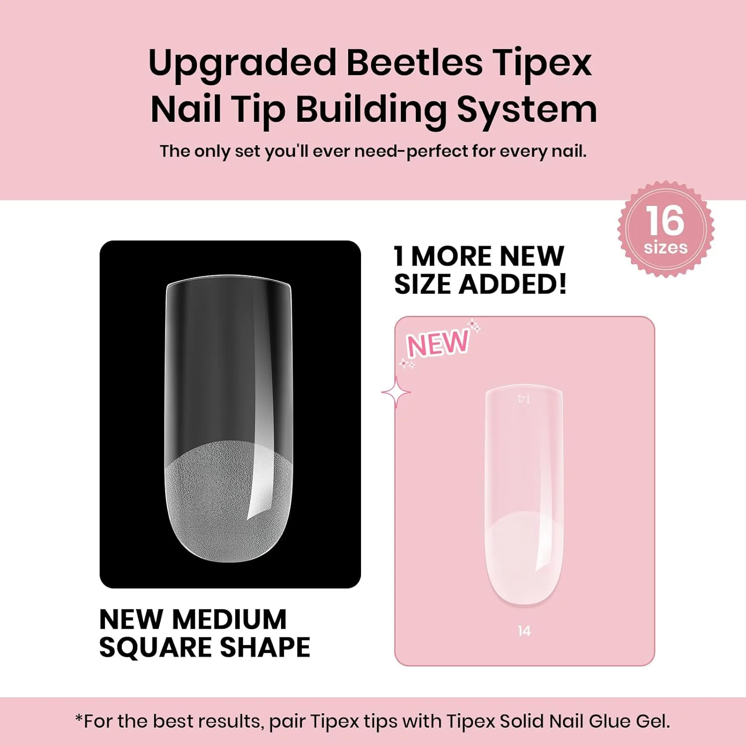 Beetles Medium Square Tipex Nail Tips|512pcs - Image 2