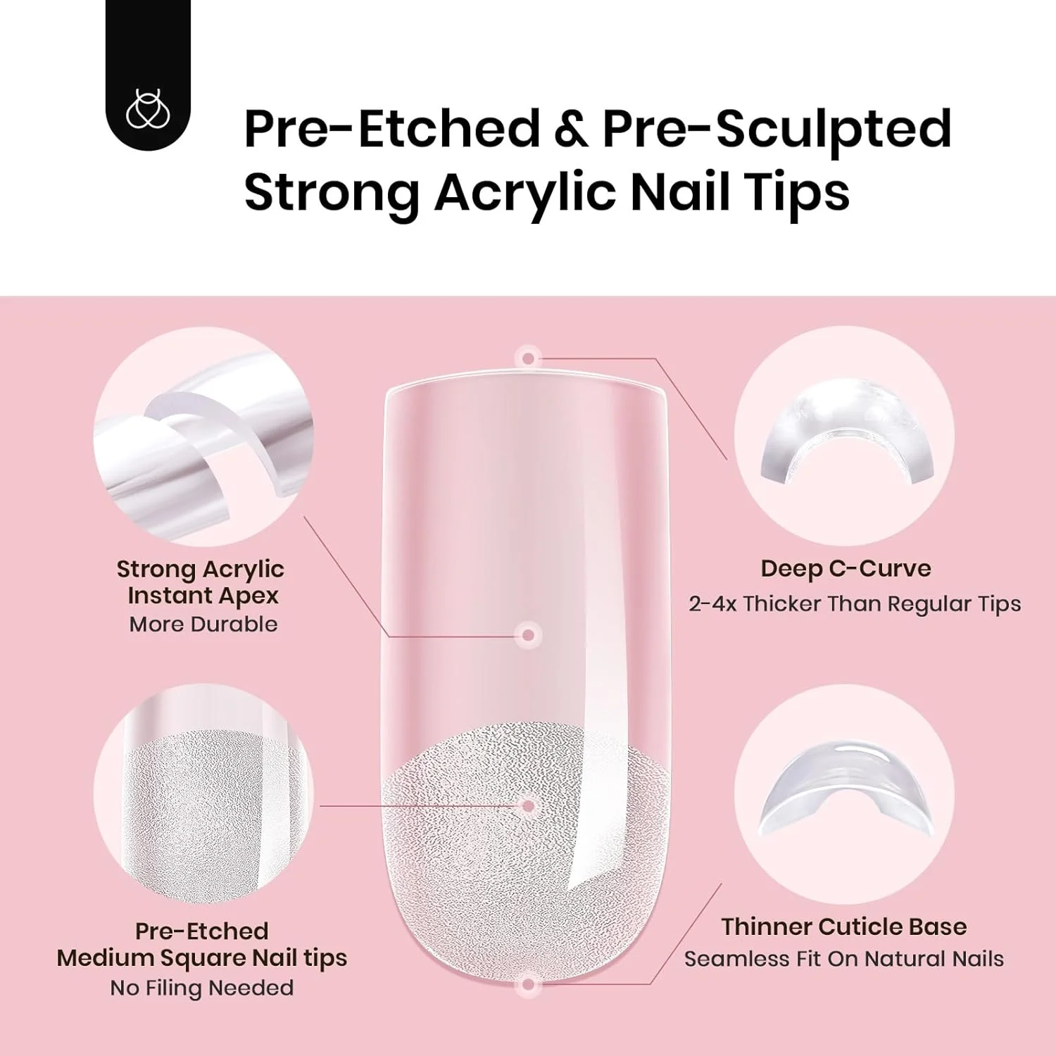 Beetles Medium Square Tipex Nail Tips|512pcs - Image 3