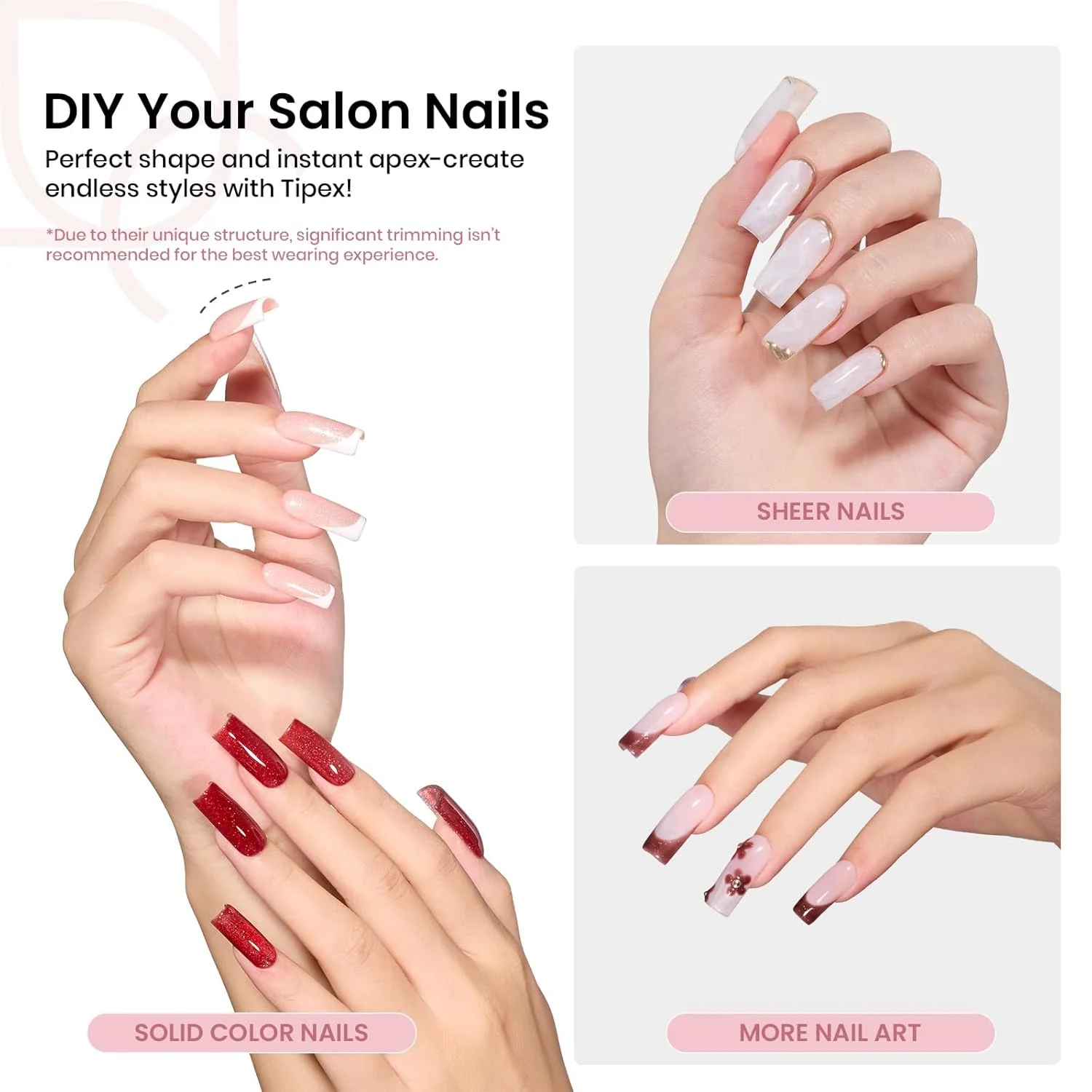 Beetles Medium Square Tipex Nail Tips|512pcs - Image 5