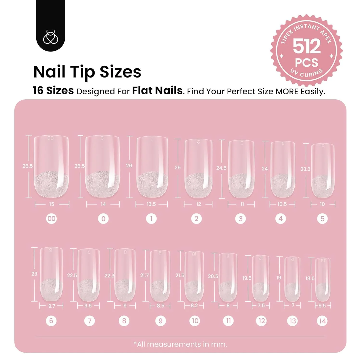 Beetles Medium Square Tipex Nail Tips|512pcs - Image 6