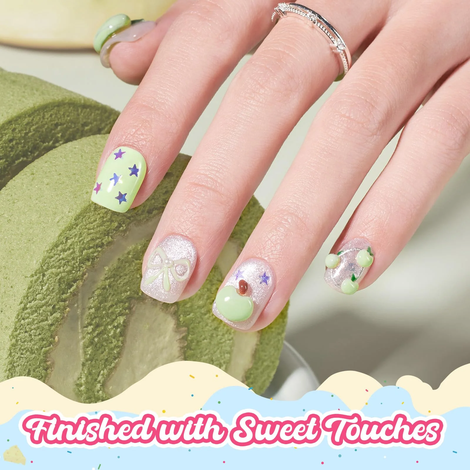 Beetles Mint Green Gel Nail Polish - Spring Nails Matcha Mousse Pastel Green Gel Polish - Image 6