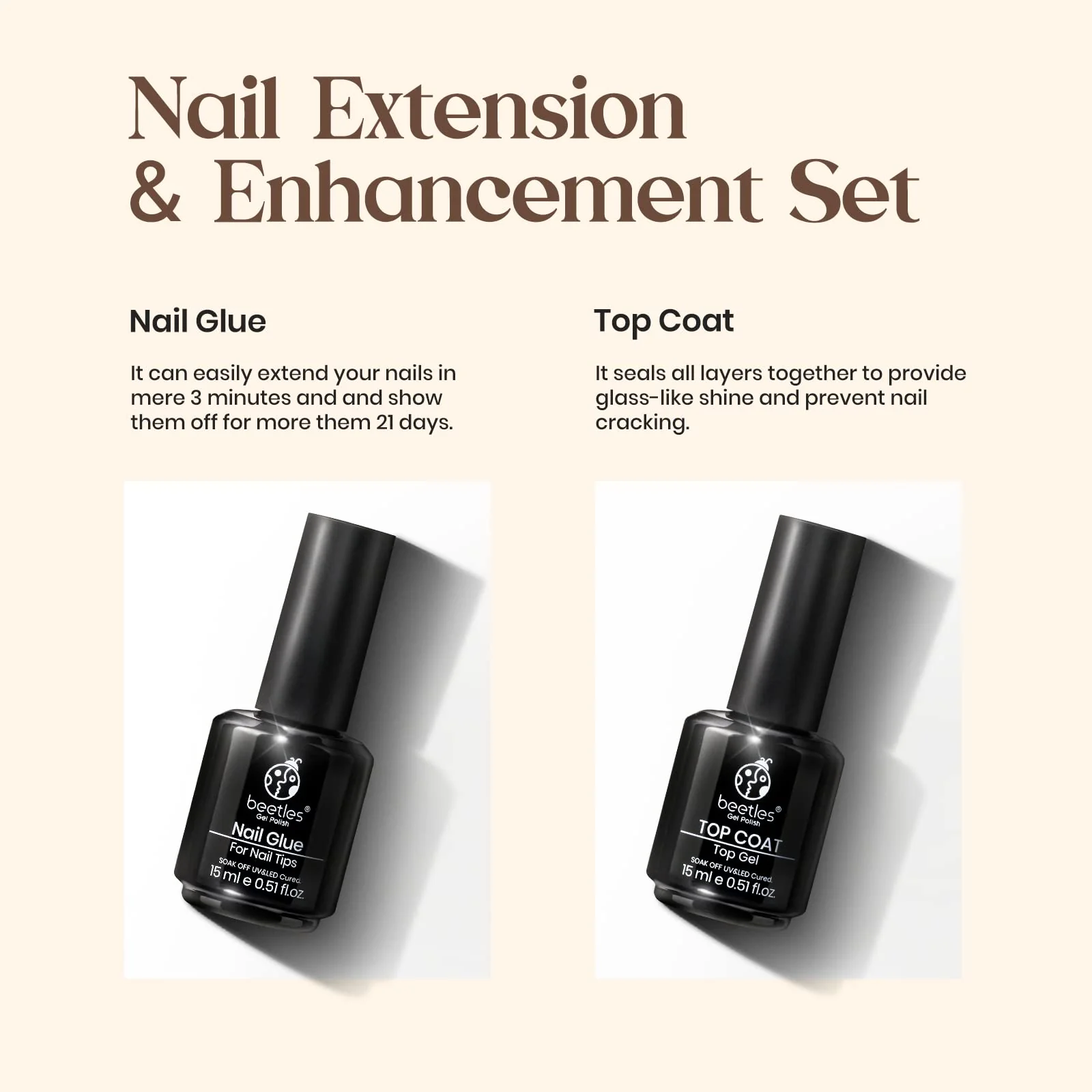 Beetles Nail Glue and Top Coat  | 15ML - Image 5