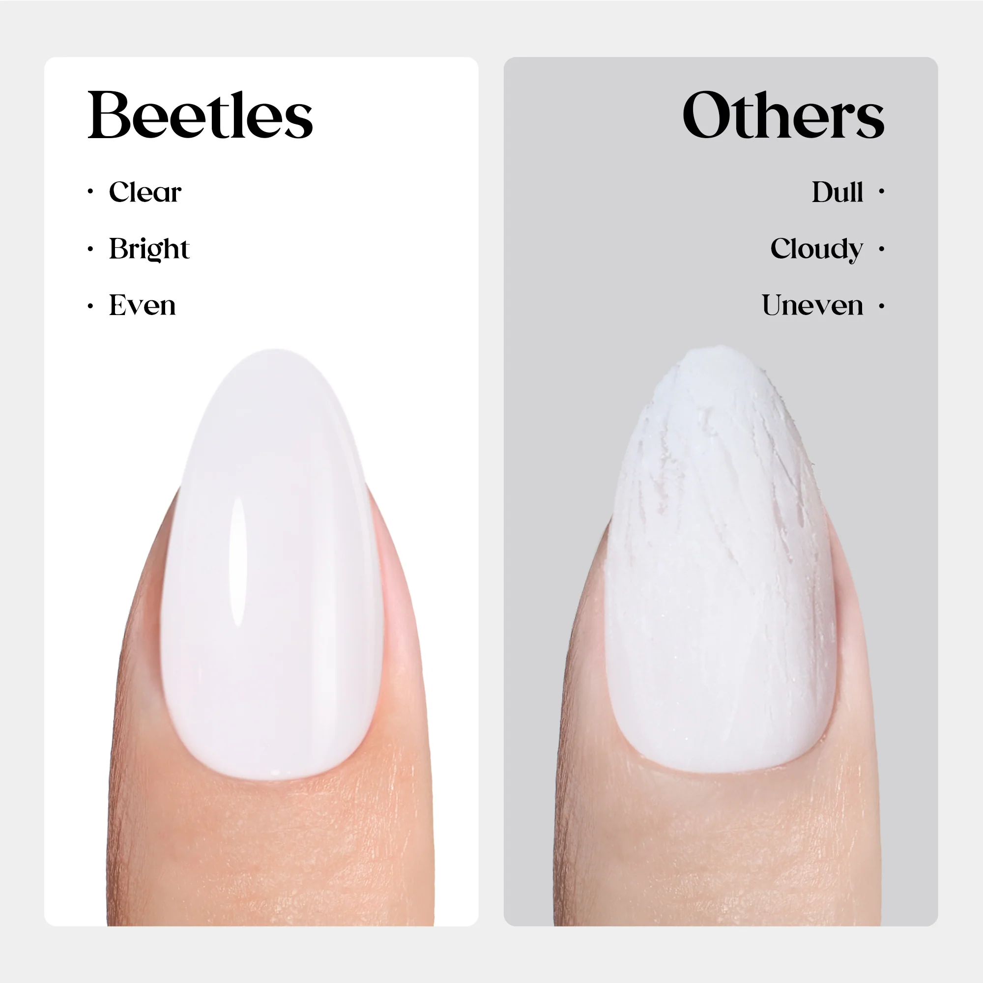 Beetles Natural Milky Nail Tips - Milky White Short Oval 16 sizes*5 - Image 8
