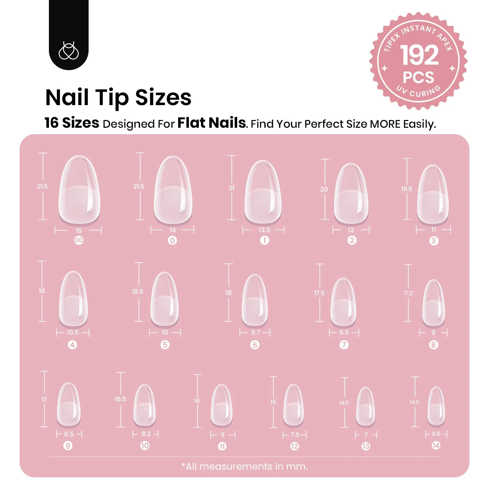 Beetles Oval Short Tipex Nail Tips | 192 pcs - Image 6