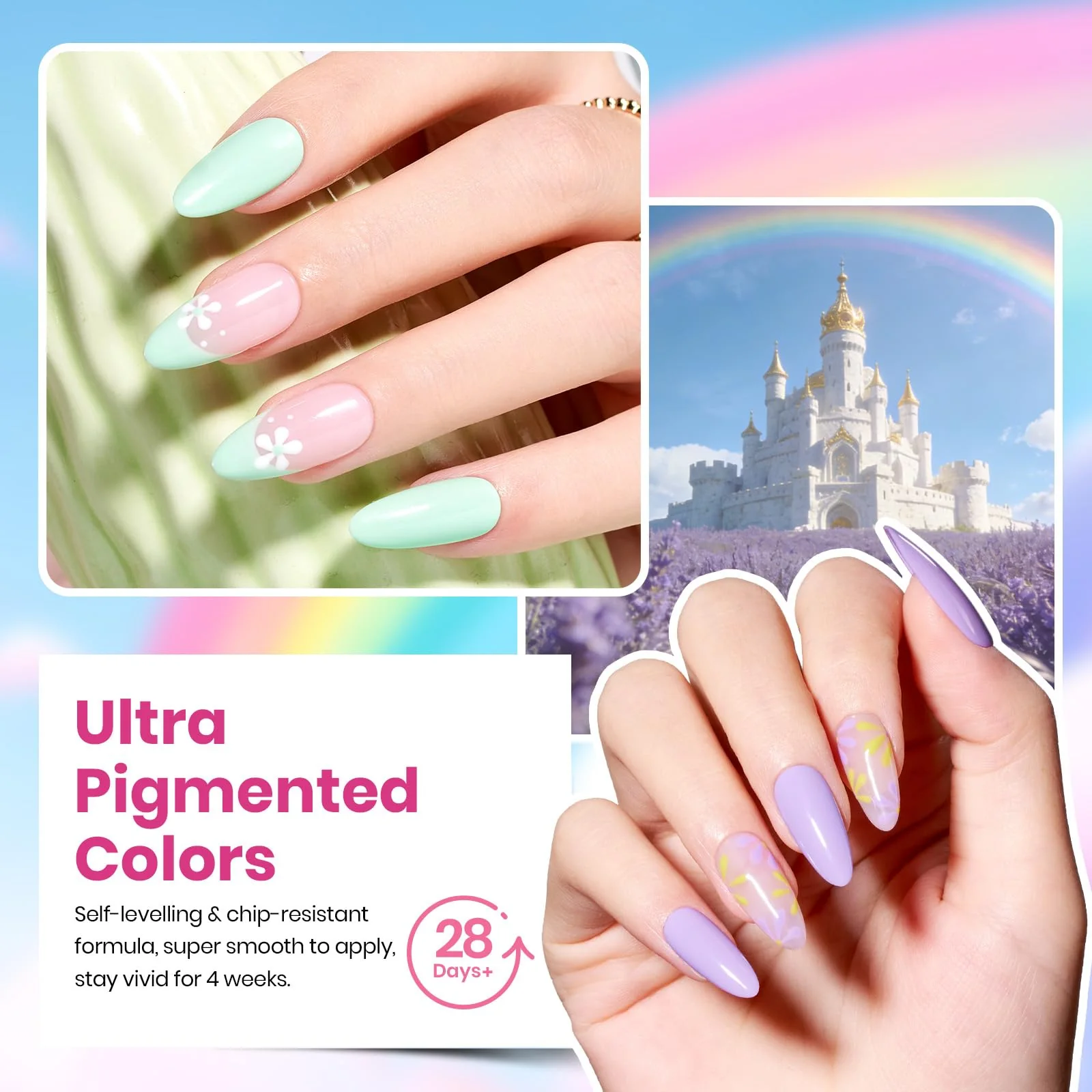 Beetles Pastel Gel Polish Set - Rainbow Dreamscape 25 Colors Spring Gel Polish Kit with Base Coat&Top Coat - Image 4