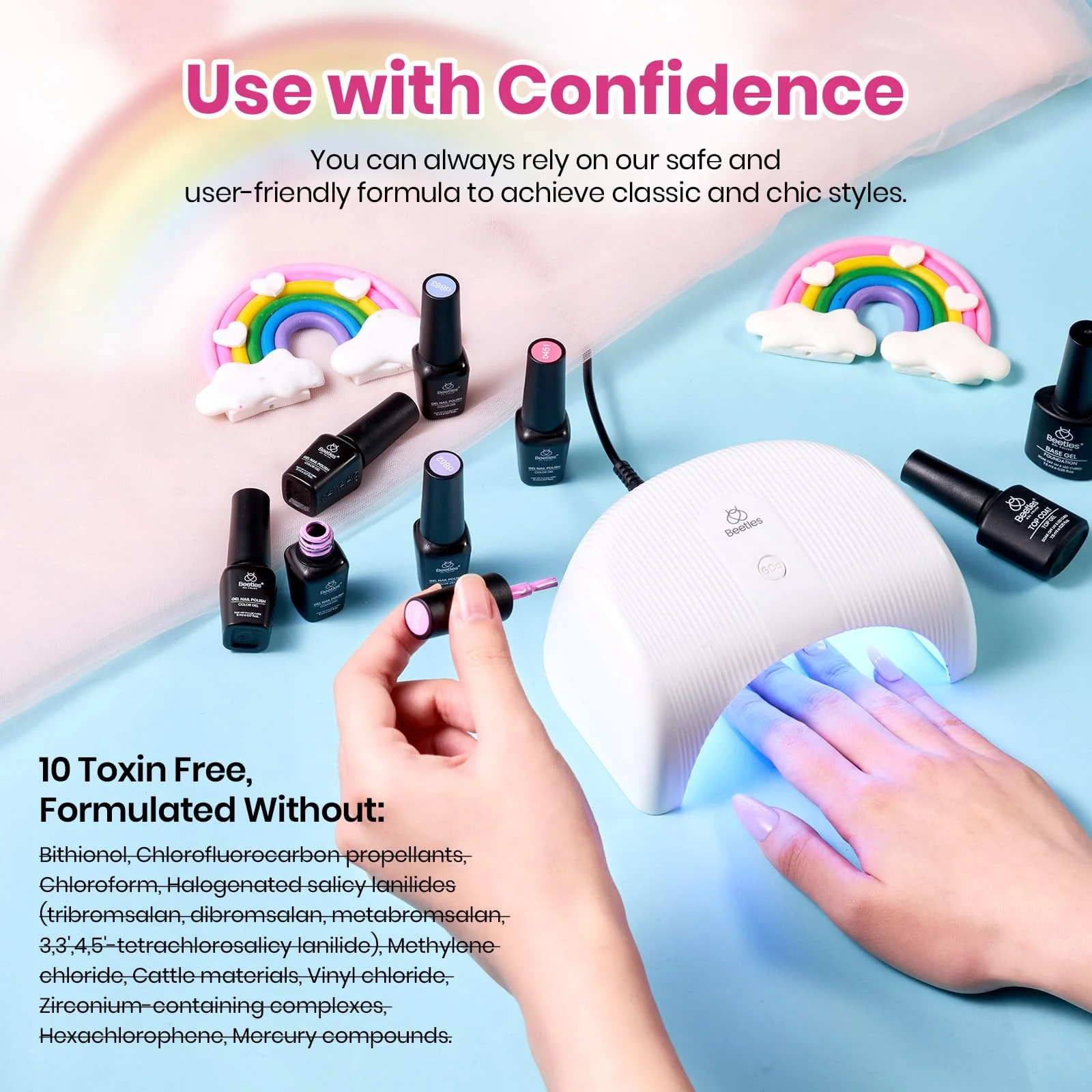 Beetles Pastel Gel Polish Set - Rainbow Dreamscape 25 Colors Spring Gel Polish Kit with Base Coat&Top Coat - Image 6