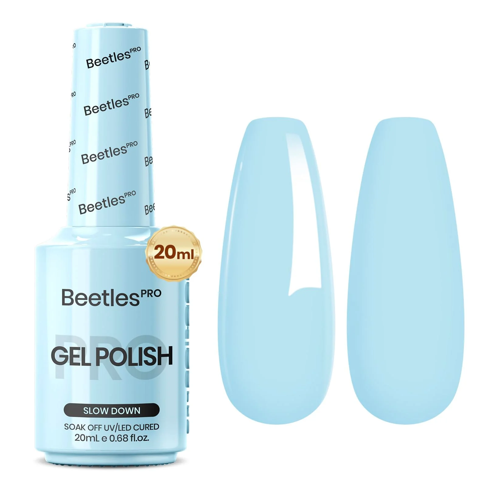 Beetles Pro Blue Gel Polish - Spring Nails Slow Down, Sky Baby Blue Spring Color 20ML Gel Polish