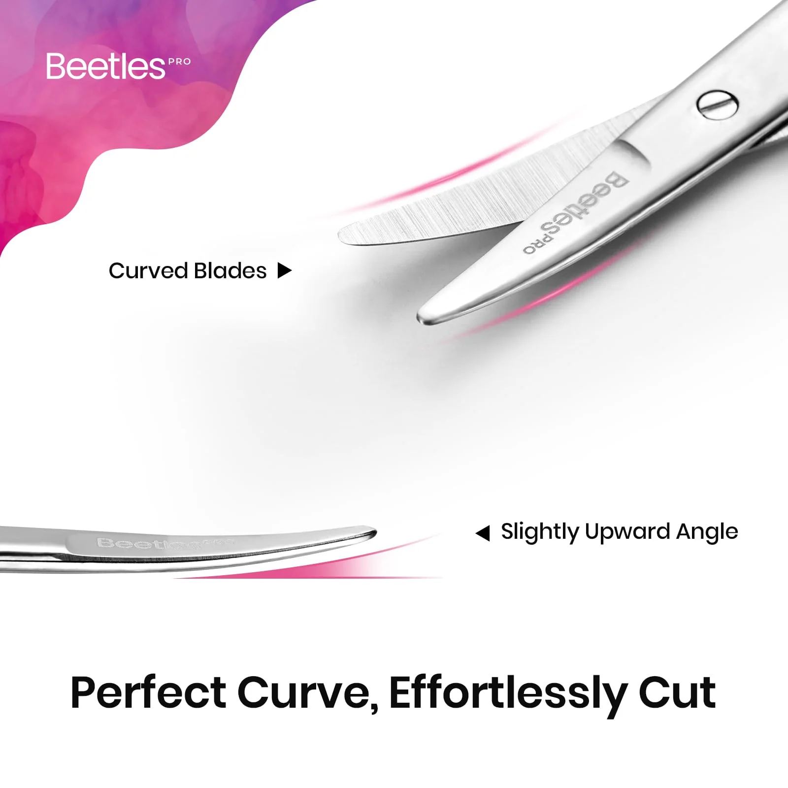 Beetles Pro Curved Cuticle Scissors, Multi-Purpose Premium Stainless Steel Nail Scissors for Nail - Image 4