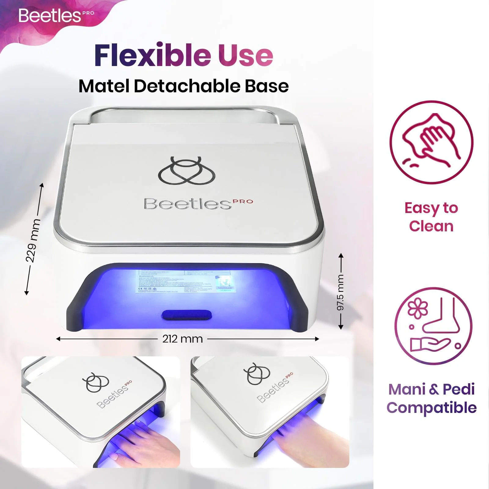 Beetles Pro Flashcure UV LED Nail Lamp 24 Triple Source Beads Gel Polish Fast Drying Nail Dryer - Image 3