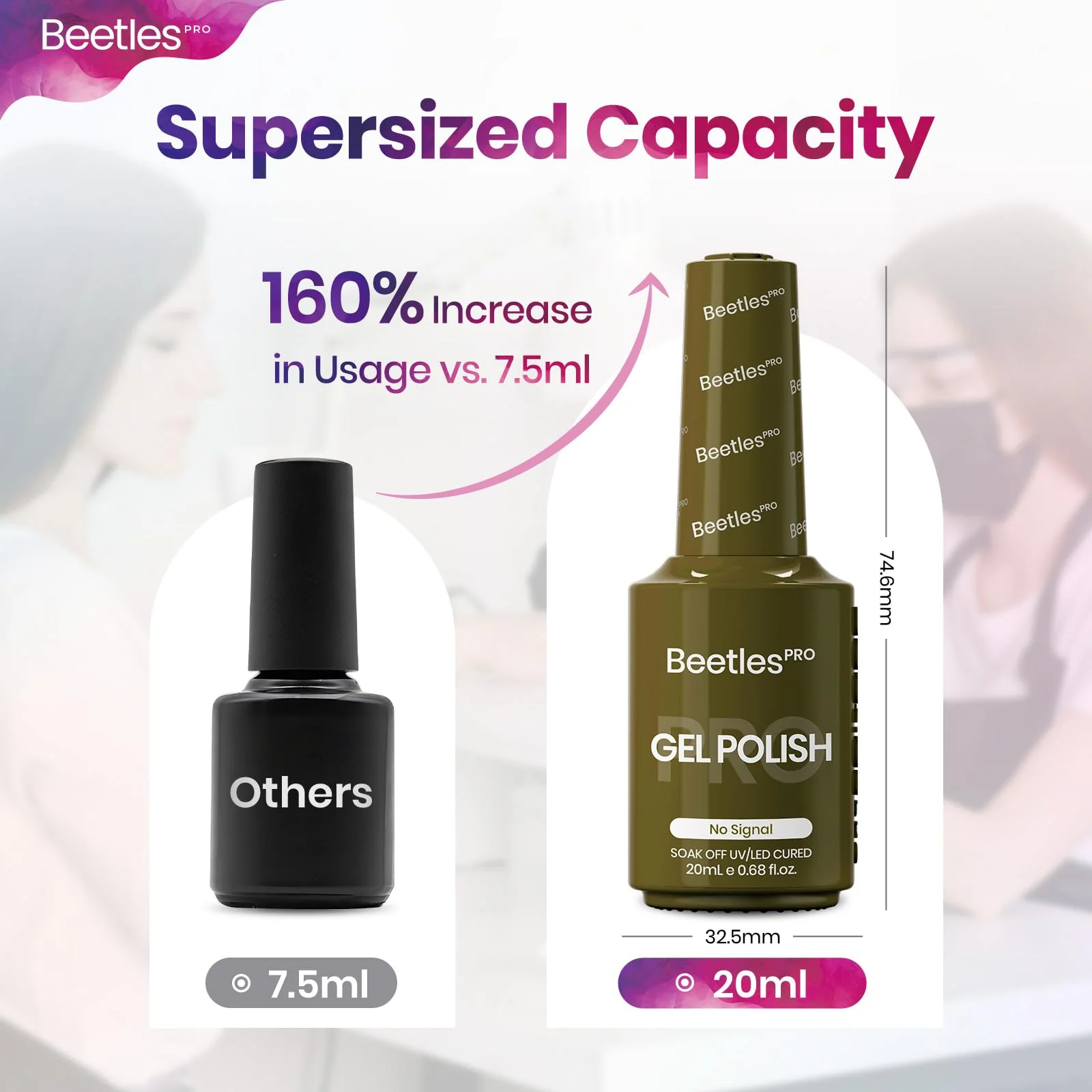 Beetles Pro Green Gel Polish - No Signal, Sage Olive Green Spring Color 20ML Gel Polish - Image 3