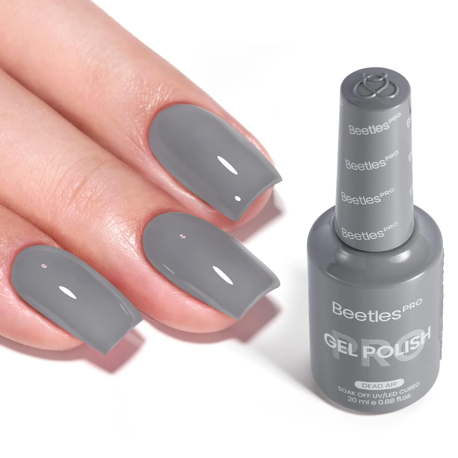 Beetles Pro Grey Gel Polish - Dead Air Dark Grey Color 20ML Winter Gel Polish
