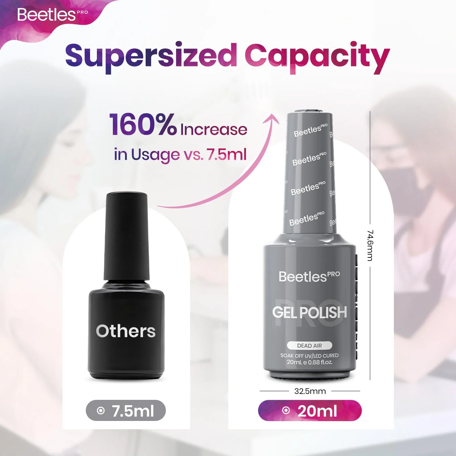 Beetles Pro Grey Gel Polish - Dead Air Dark Grey Color 20ML Winter Gel Polish - Image 7