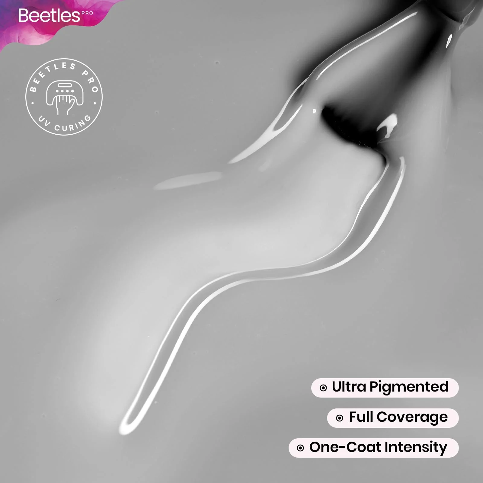 Beetles Pro Grey Gel Polish - Zero Chill, Light Grey Color 20ML Winter Gel Polish - Image 3