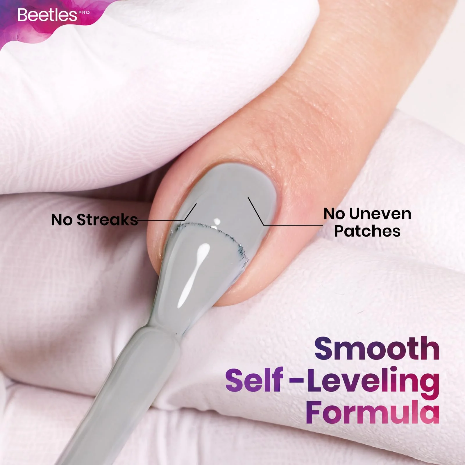 Beetles Pro Grey Gel Polish - Zero Chill, Light Grey Color 20ML Winter Gel Polish - Image 5