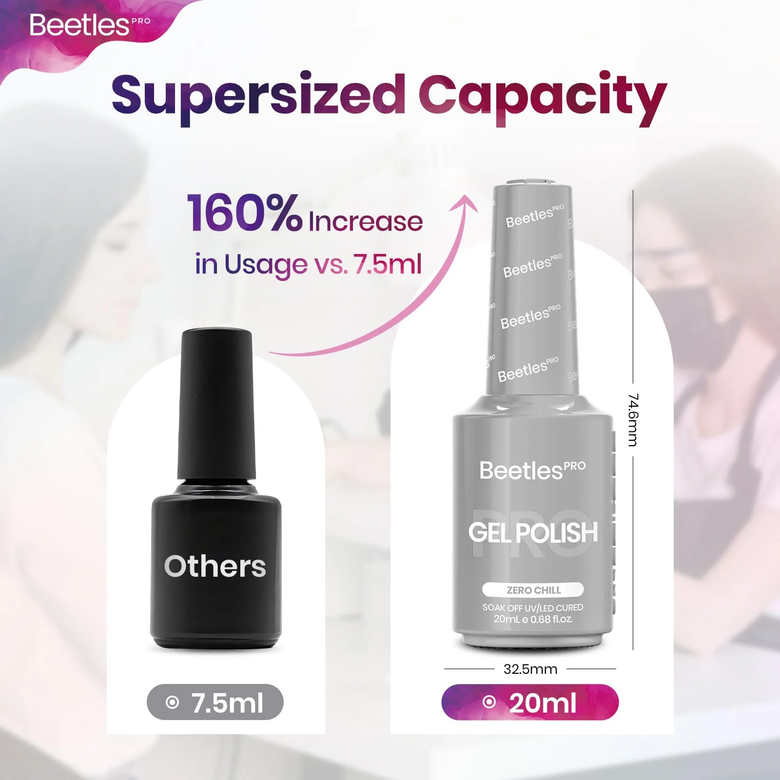 Beetles Pro Grey Gel Polish - Zero Chill, Light Grey Color 20ML Winter Gel Polish - Image 6