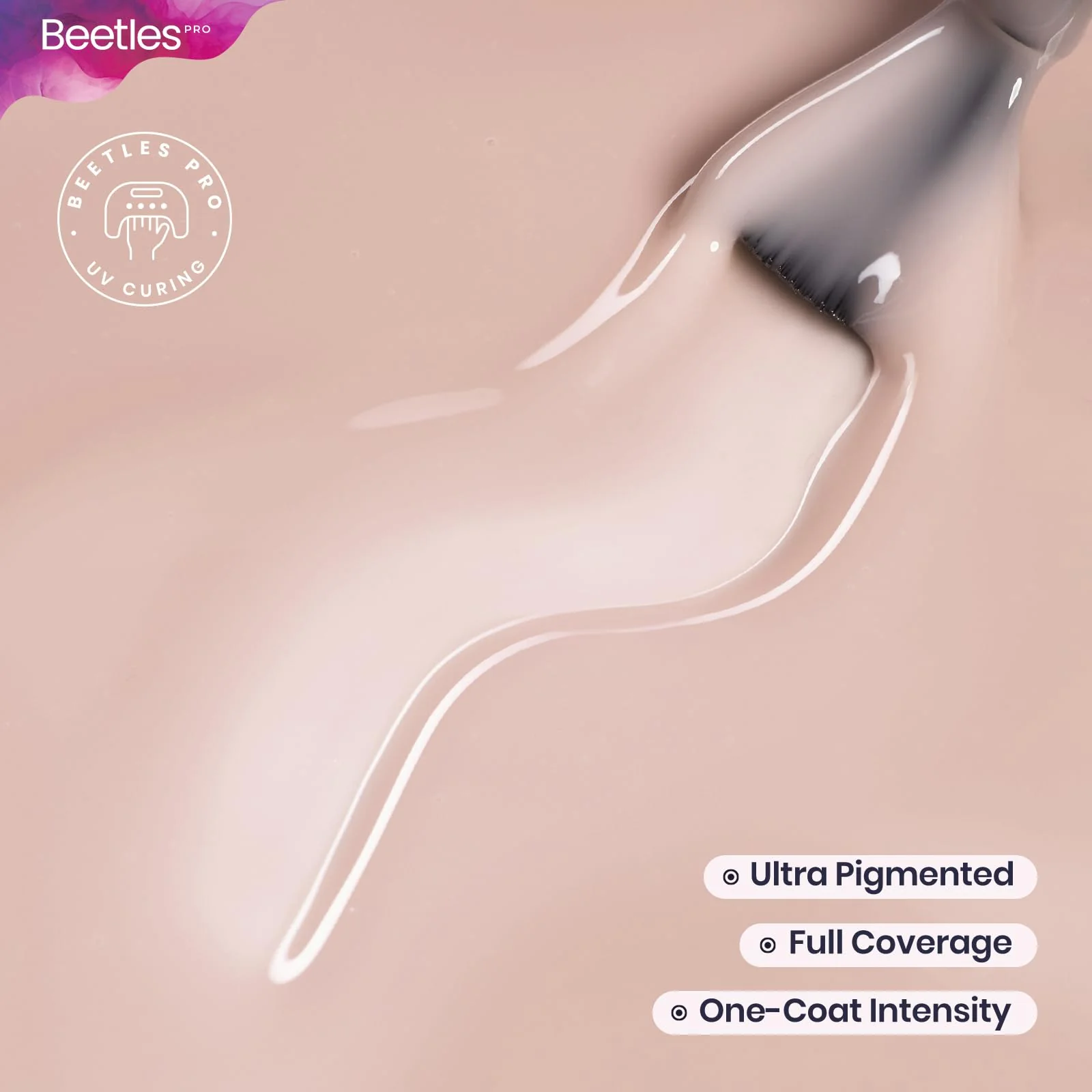 Beetles Pro Nude Gel Nail Polish - Spring Nails Go With It，HEMA Free & TPO Free, 15ml Milky Nude Color Gel Polish - Image 3