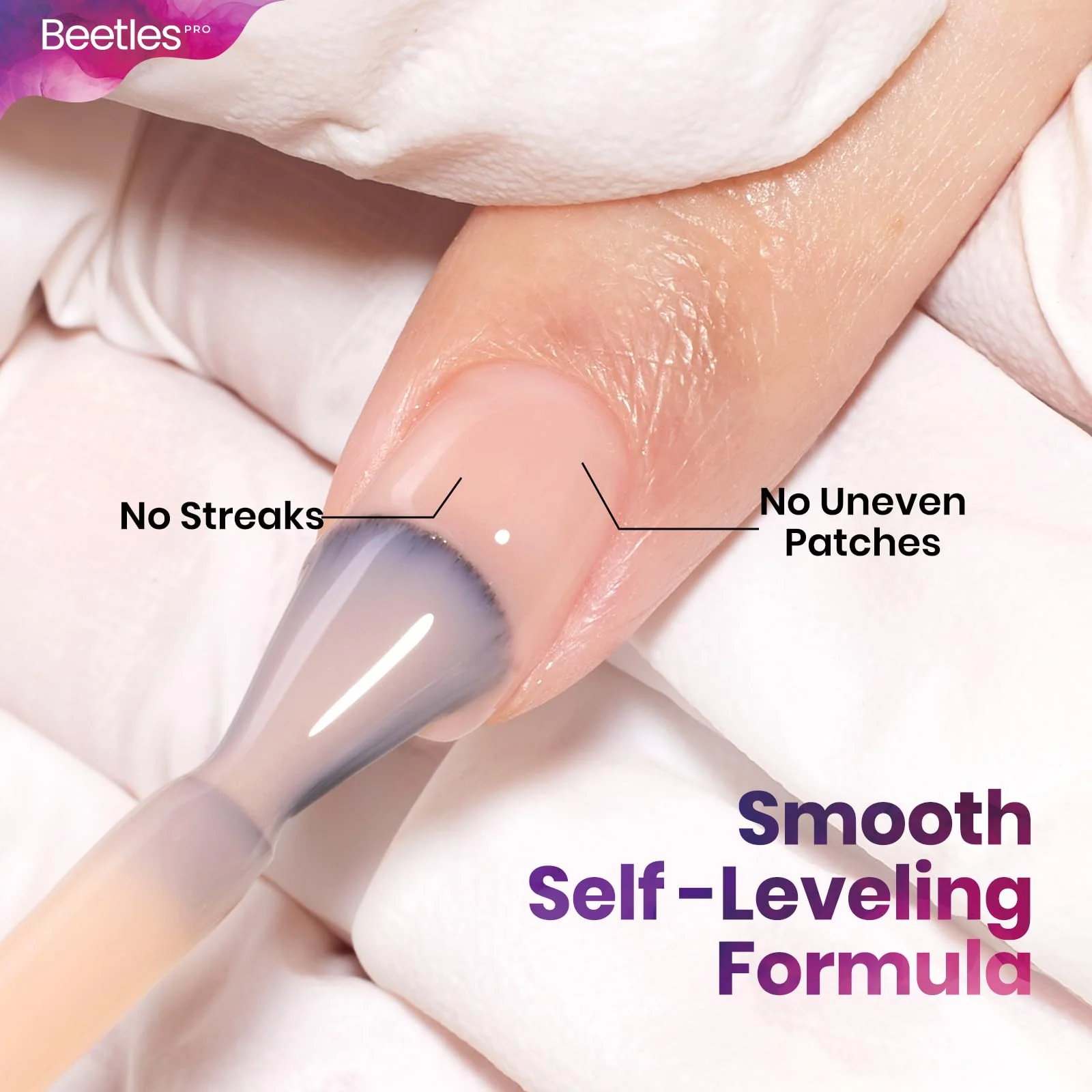 Beetles Pro Nude Gel Polish - Insecure but Pretty, Milky Pink Nail Color 20ML Sheer Nude Jelly Gel Polish - Image 6