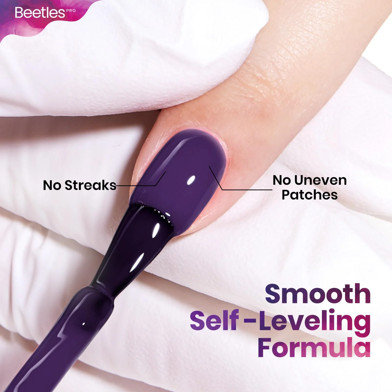 Beetles Pro Purple Gel Polish - Slightly Dramatic, Dark Purple Color 20ML Gel Polish - Image 5