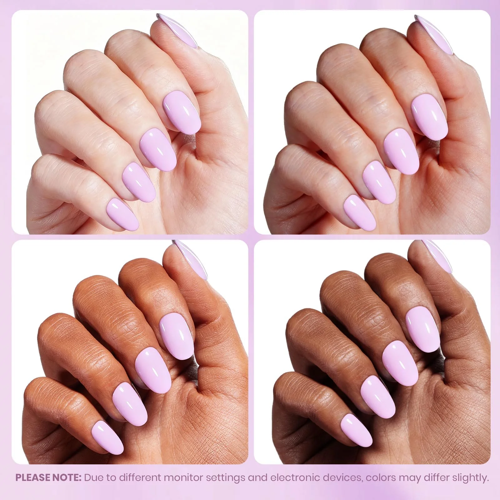 Beetles Purple Gel Nail Polish - Souffle Purple Gel Polish 15ML/0.51Fl Oz, Same Color Same Bottle, Soak Off UV LED Lamp Pastel Nail Art - Image 7