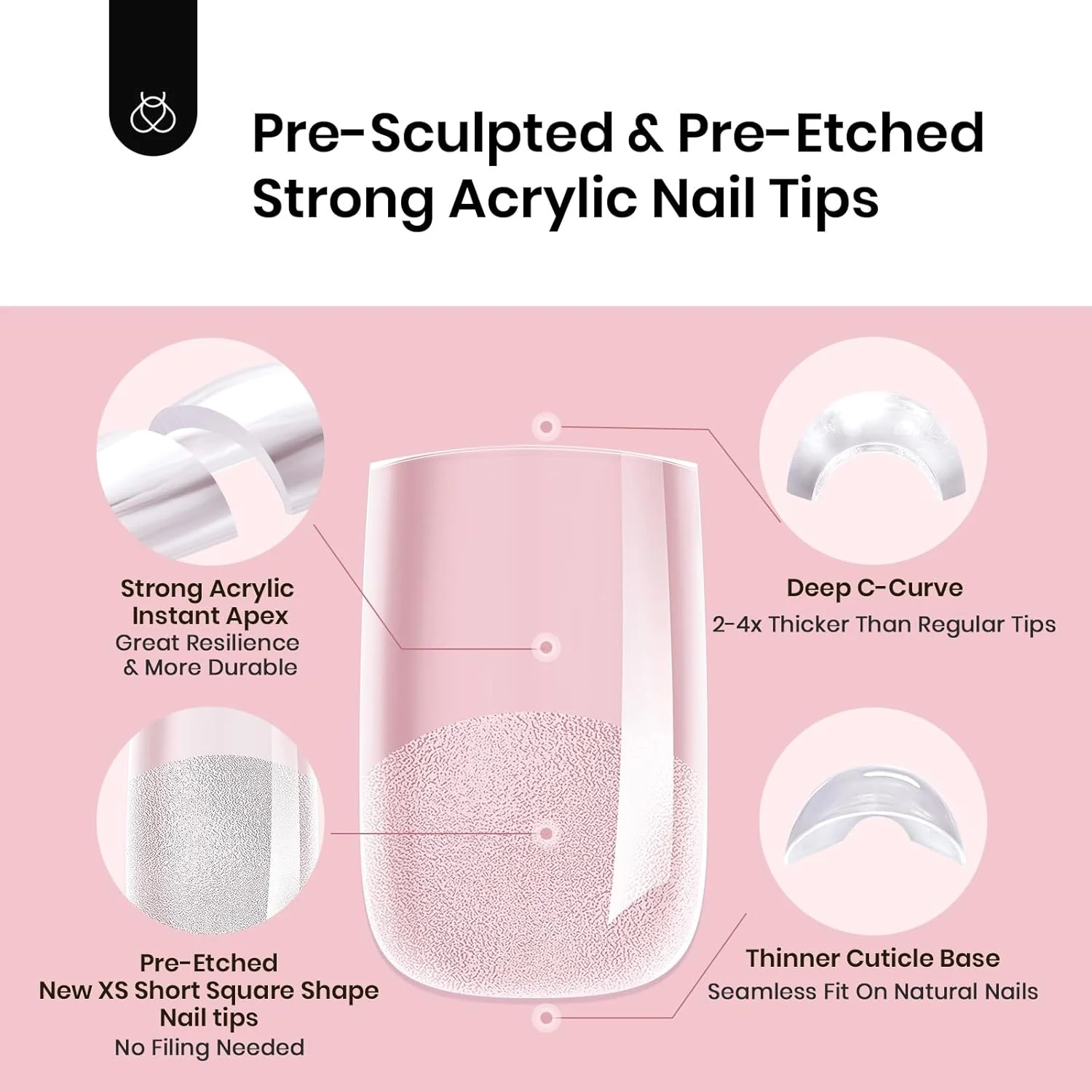 Beetles Short Square Tipex Nail Tips|192pcs - Image 3
