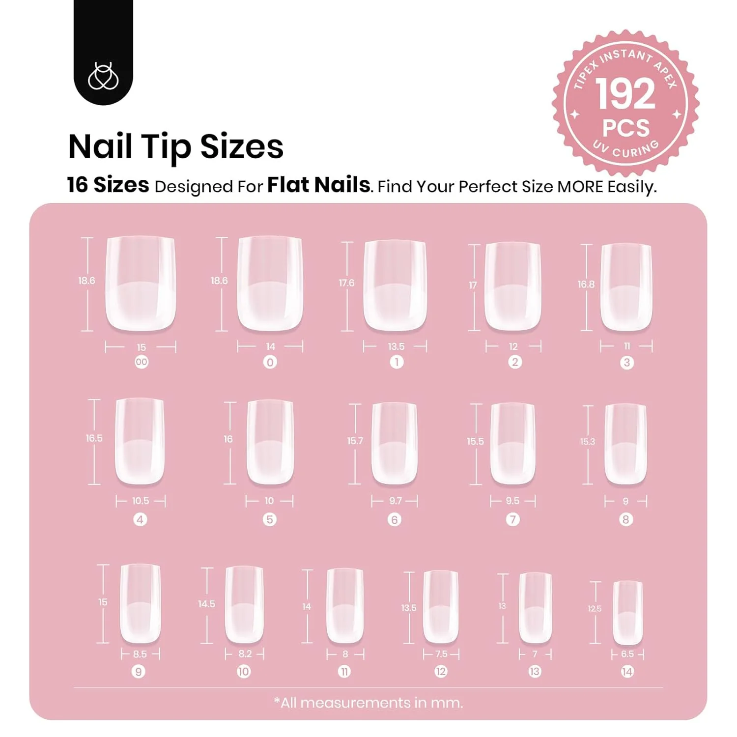 Beetles Short Square Tipex Nail Tips|192pcs - Image 6