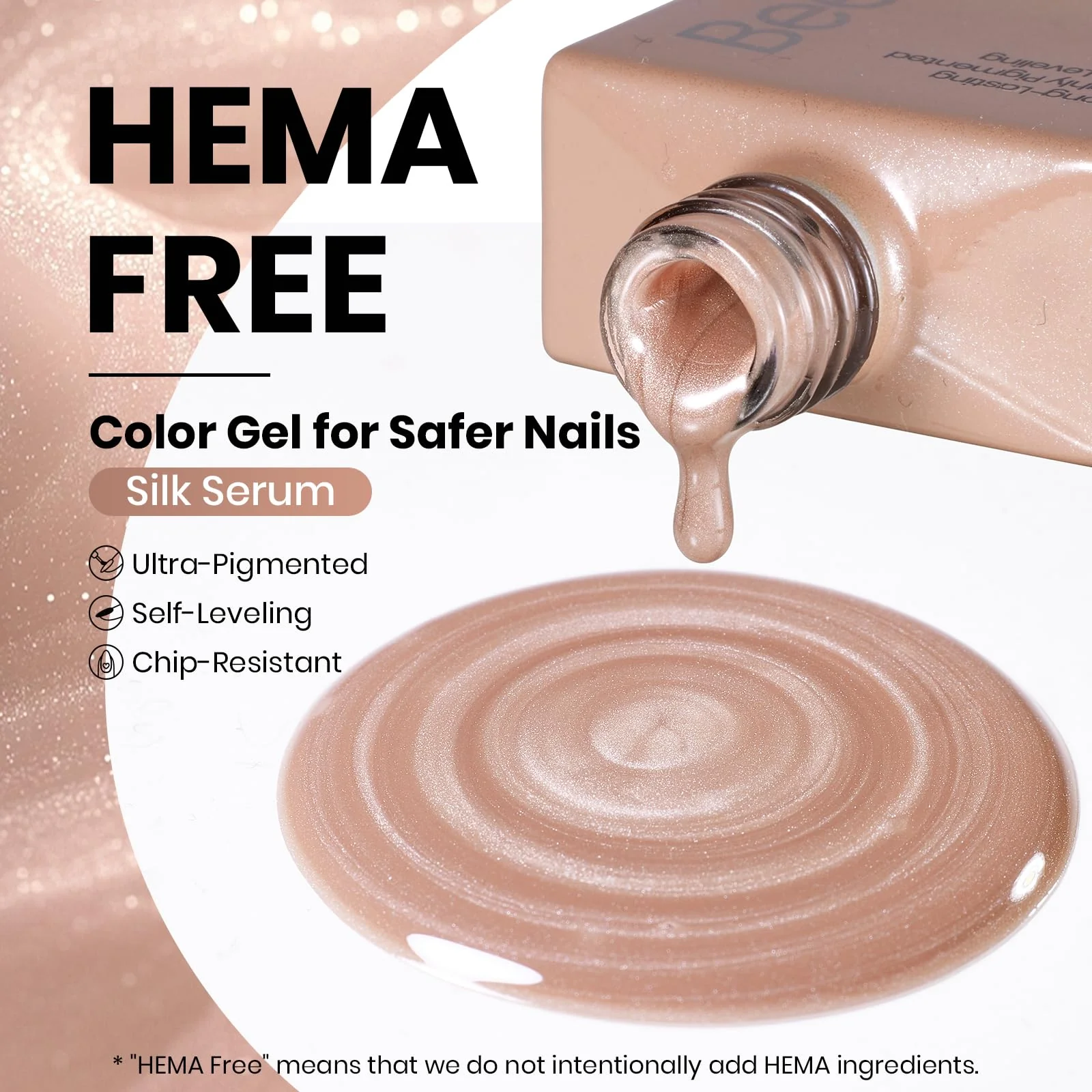 Beetles Silk Serum Nude HEMA FREE Cat Eye Gel Nail Polish - 15ML Glitter Gel Polish Spring Nails - Image 2