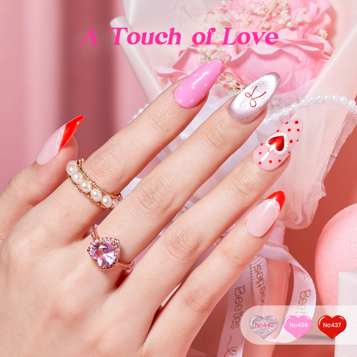 Beetles Spring Romantic Gel Nail Polish Kit – Mother's Day Gift for Her, Treat Yourself Self Care Gift Set with Pink & Rosy Gel Colors - Image 3