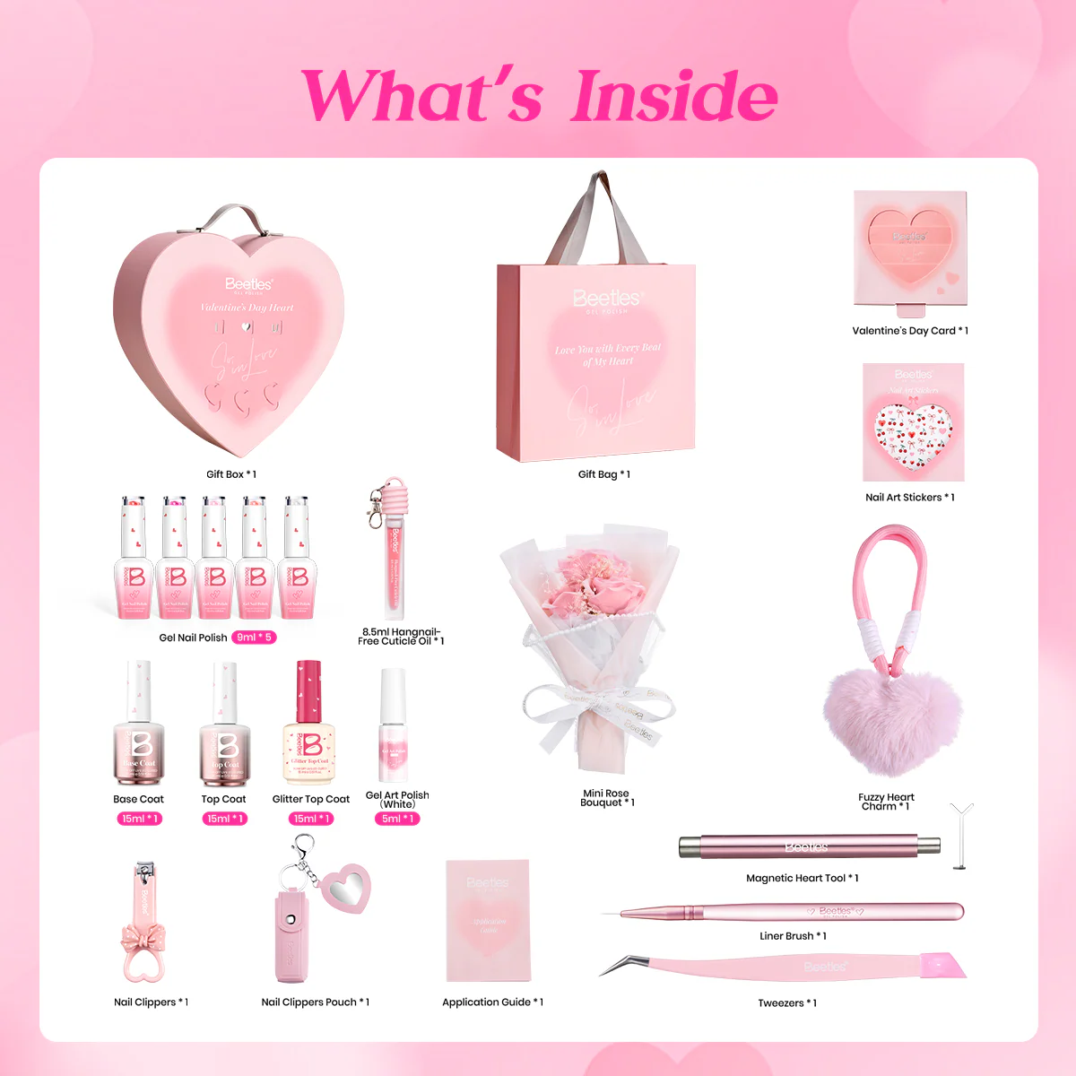 Beetles Spring Romantic Gel Nail Polish Kit – Mother's Day Gift for Her, Treat Yourself Self Care Gift Set with Pink & Rosy Gel Colors - Image 8