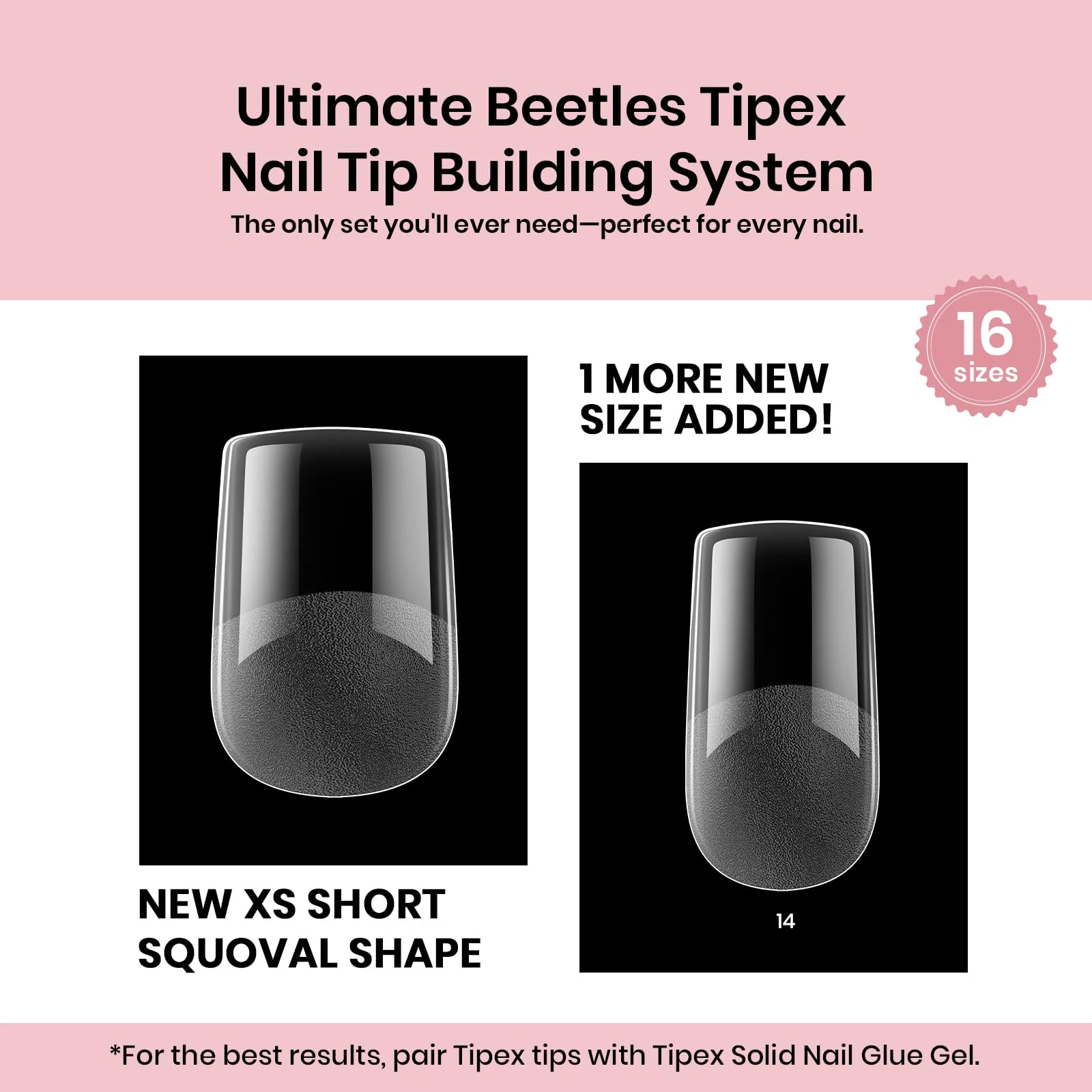 Beetles Squaoval Extra Short Tipex Nail Tips | 192 pcs - Image 2